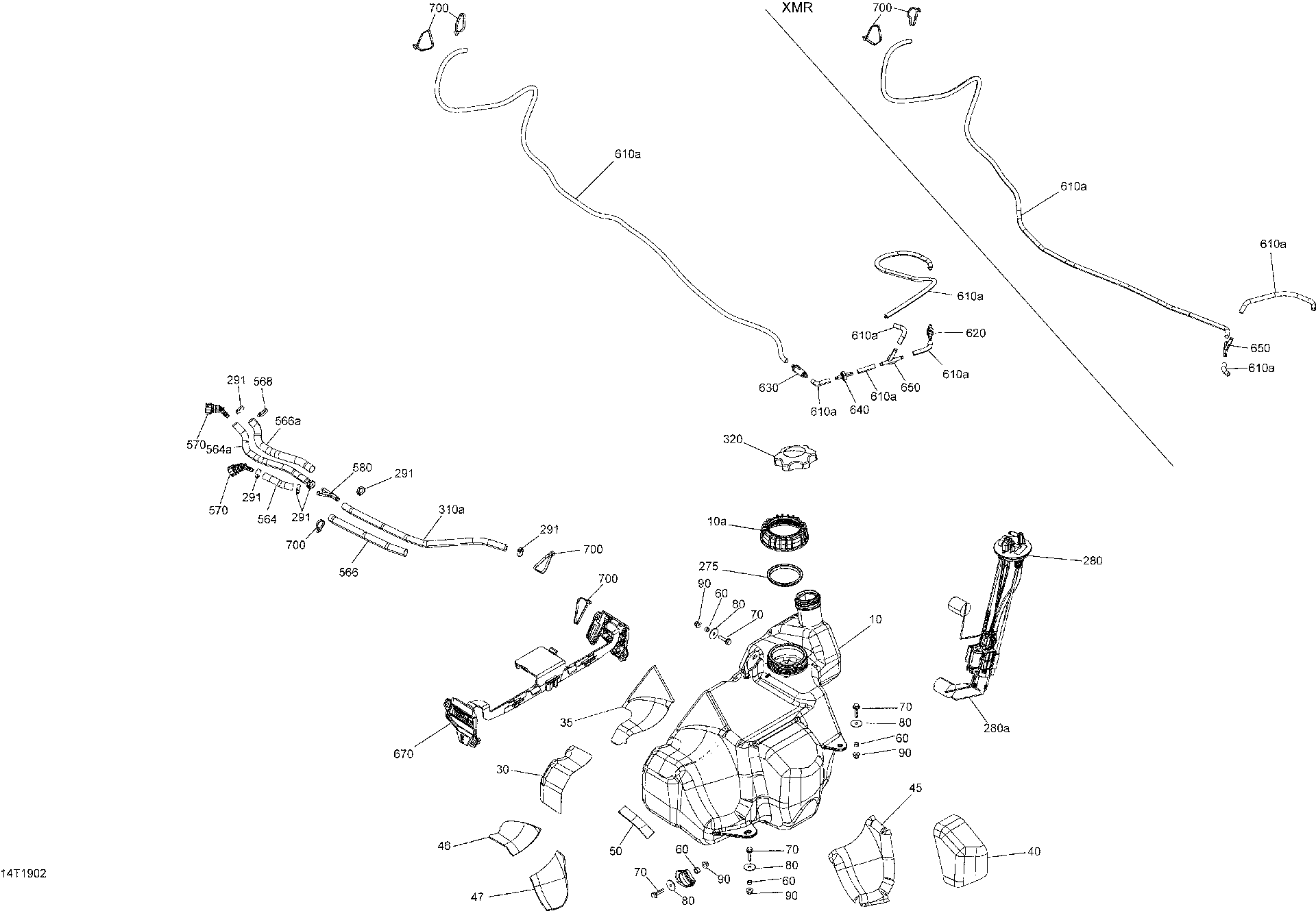 An Image of a Genuine Can-Am Parts Schematic Diagram showing the schematic - FUEL