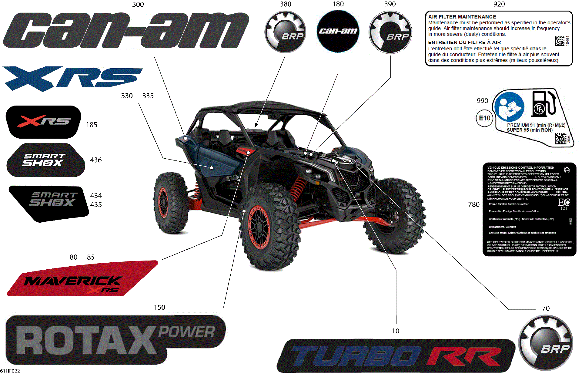 An Image of a Genuine Can-Am Parts Schematic Diagram showing the schematic - BODY - DECALS