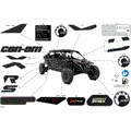 BODY - DECALS - 2026 CAN AM MAVERICK R MAX X RS SAS - TIMELESS BLACK METALLIC - 77" WIDTH