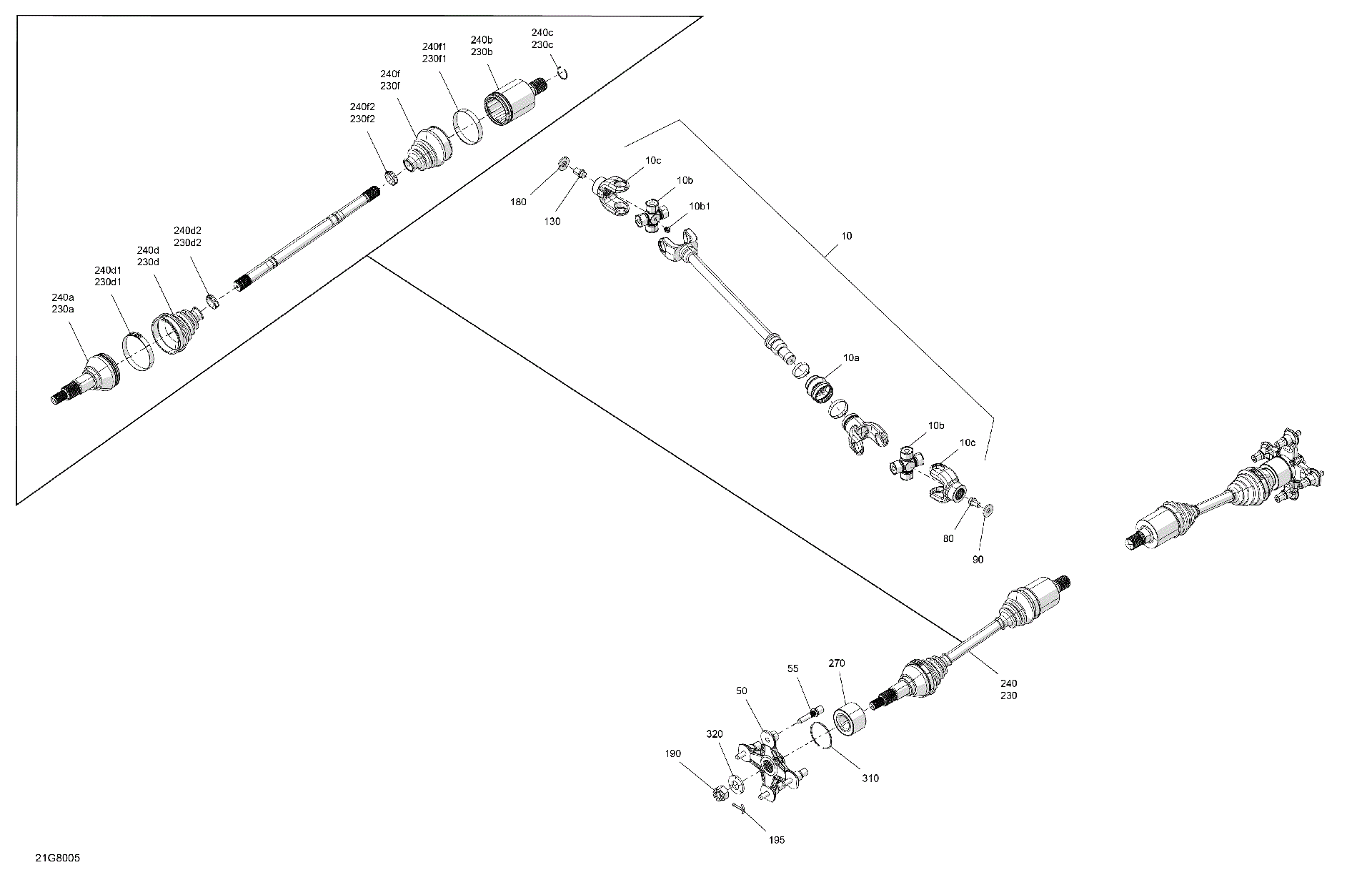 An Image of a Genuine Can-Am Parts Schematic Diagram showing the schematic - DRIVE - REAR - COMMON PARTS