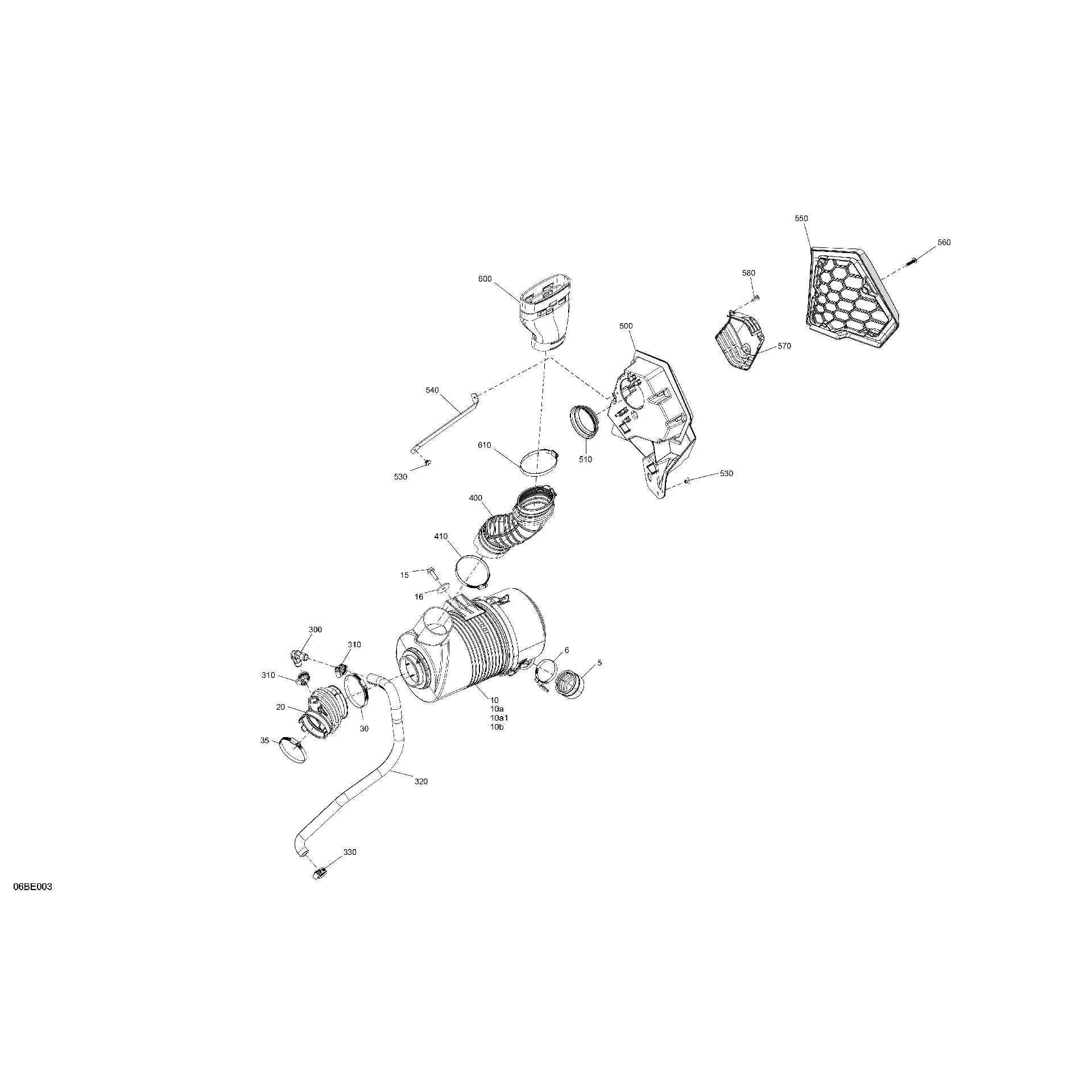 An Image of a Genuine Can-Am Parts Schematic Diagram showing the schematic - ENGINE - AIR INTAKE
