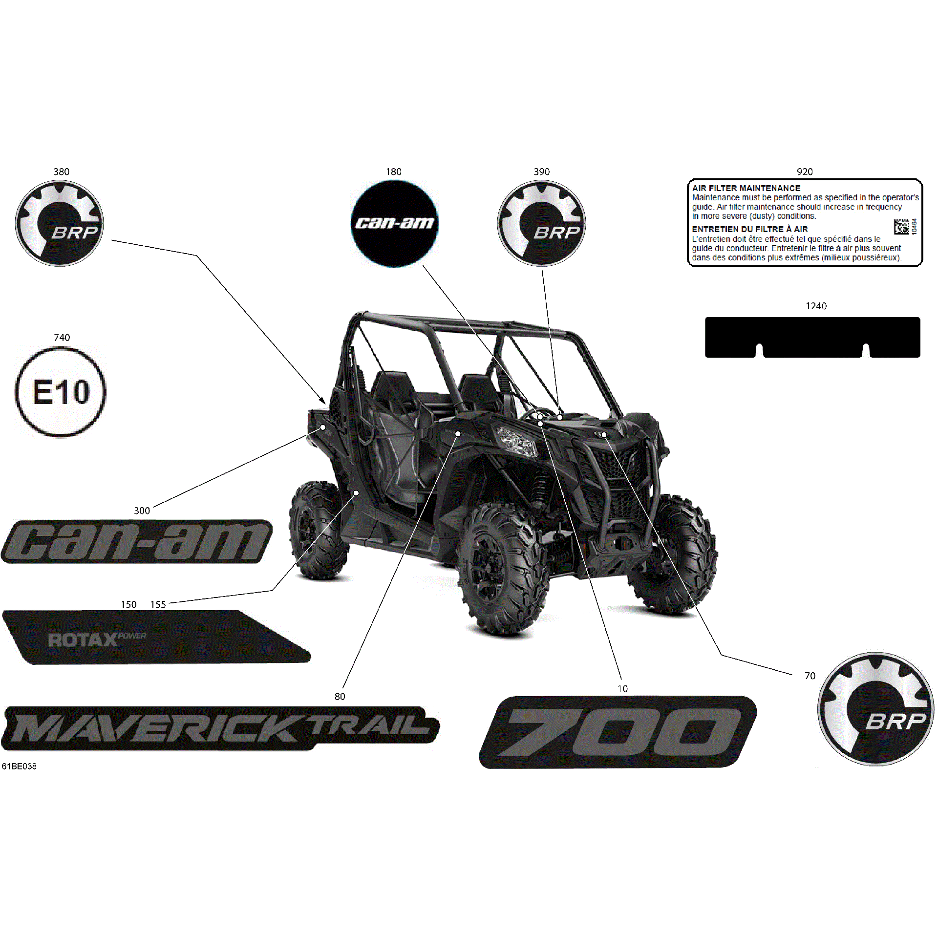 An Image of a Genuine Can-Am Parts Schematic Diagram showing the schematic - BODY - DECALS