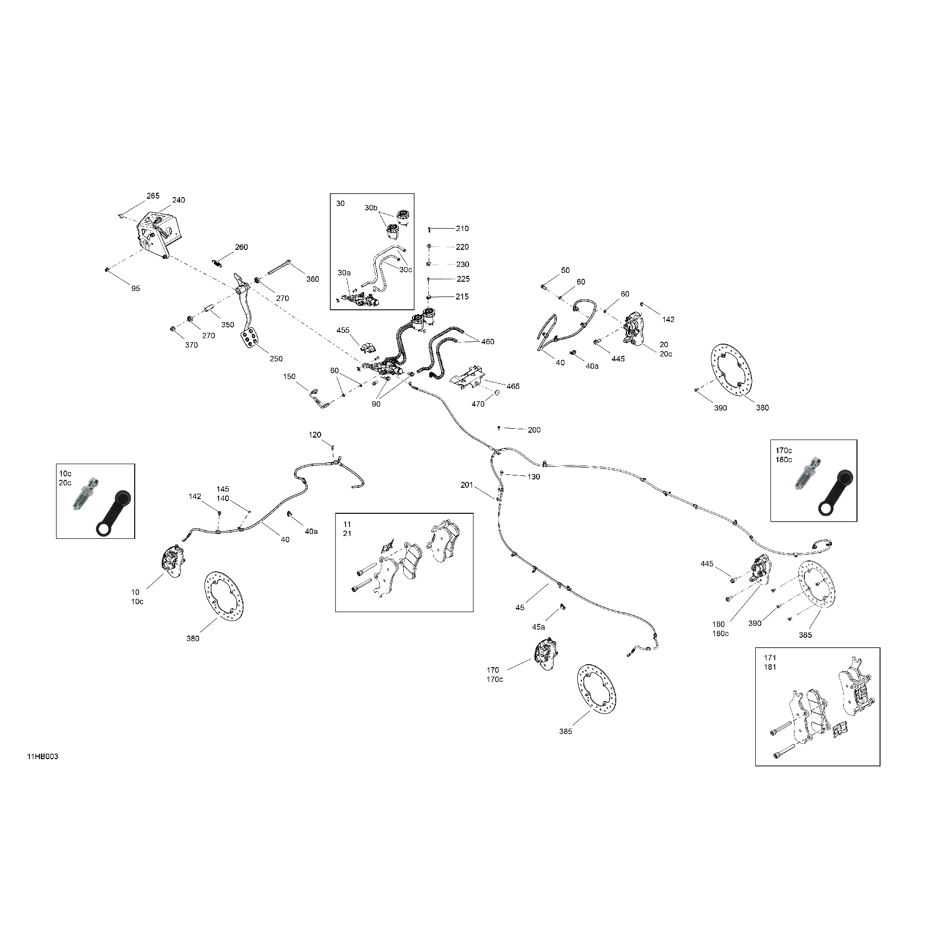 An Image of a Genuine Can-Am Parts Schematic Diagram showing the schematic - MECHANIC - BRAKE SYSTEM