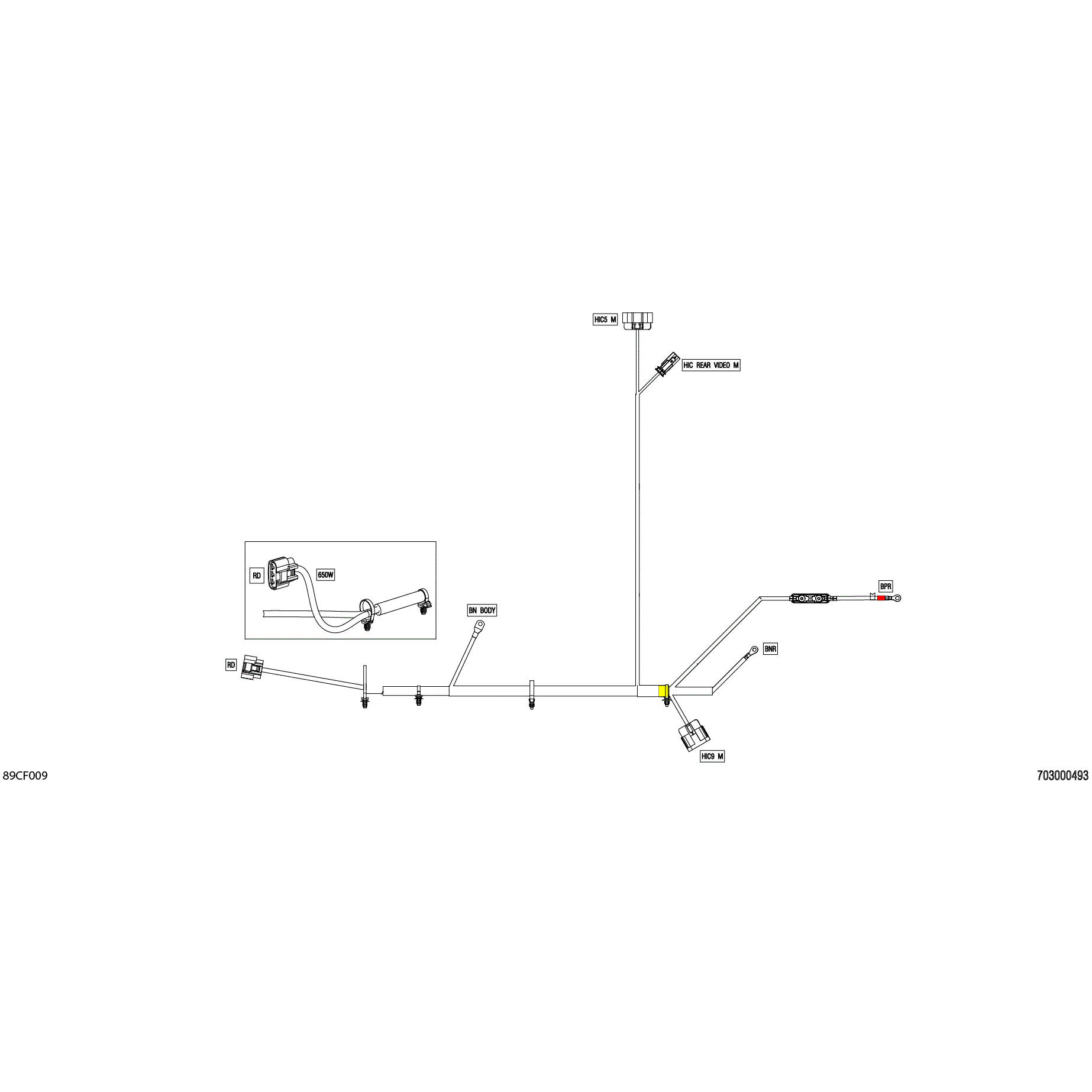 An Image of a Genuine Can-Am Parts Schematic Diagram showing the schematic - ELECTRIC - VOLTAGE REGULATOR WIRING HARNESS - 710010390