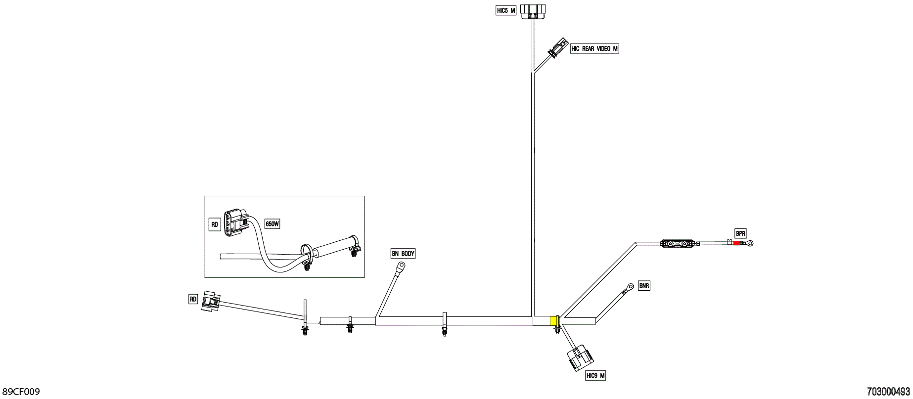 An Image of a Genuine Can-Am Parts Schematic Diagram showing the schematic - ELECTRIC - VOLTAGE REGULATOR WIRING HARNESS - 710010390
