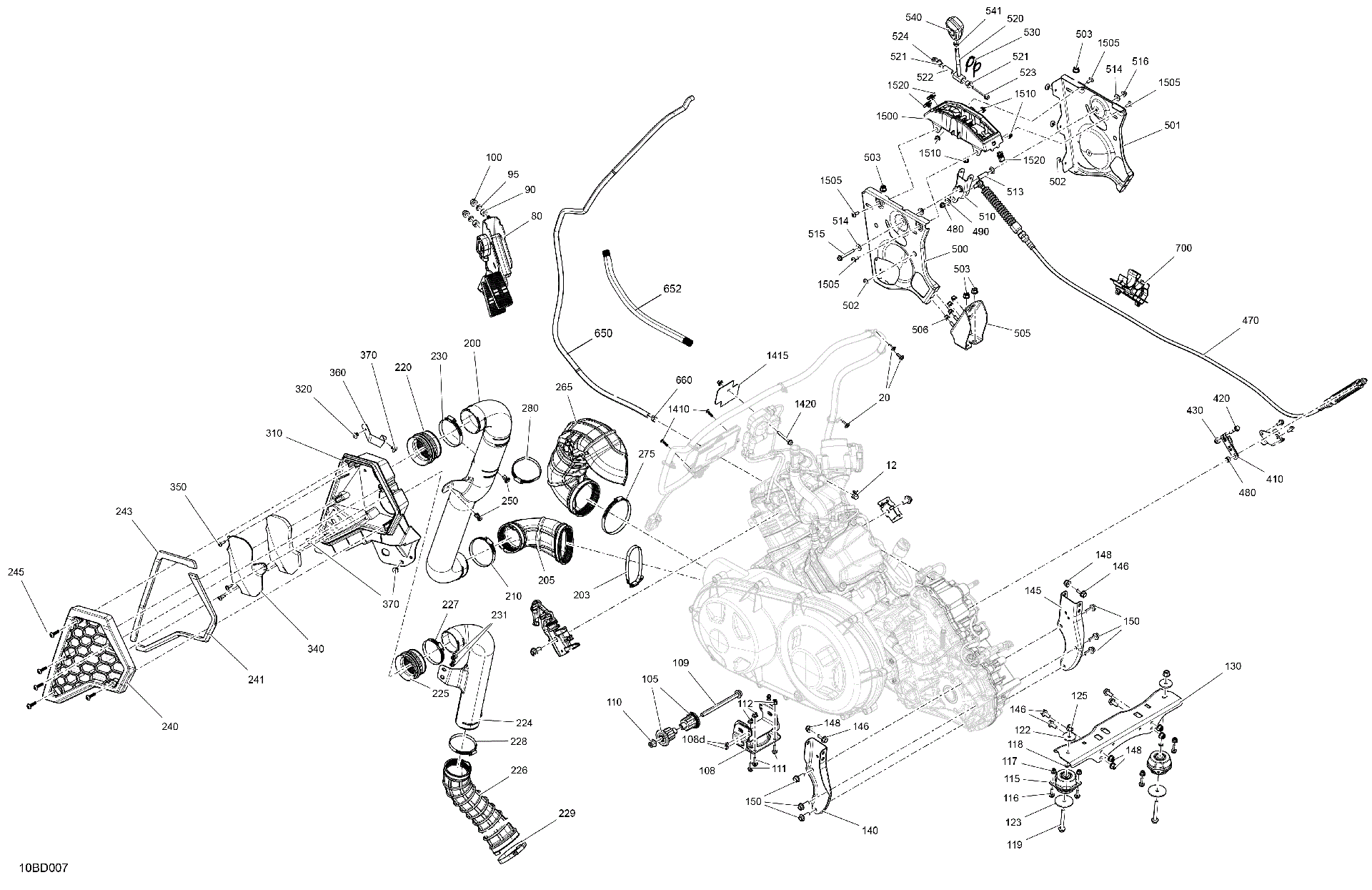 An Image of a Genuine Can-Am Parts Schematic Diagram showing the schematic - ENGINE - SYSTEM