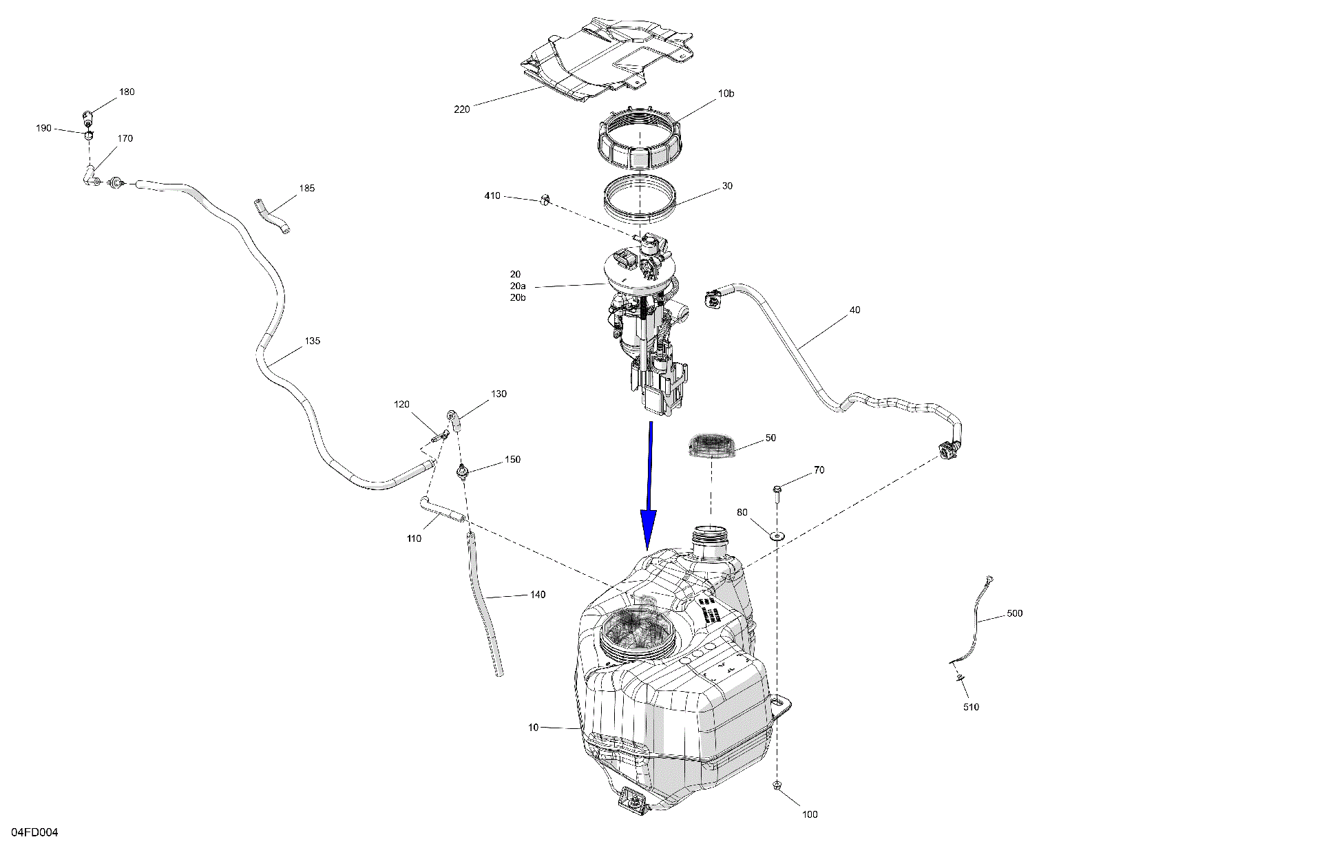An Image of a Genuine Can-Am Parts Schematic Diagram showing the schematic - ENGINE - FUEL