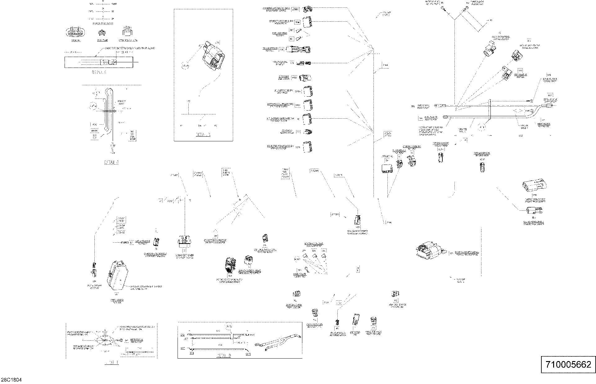 An Image of a Genuine Can-Am Parts Schematic Diagram showing the schematic - MAIN HARNESS - 710005662 - COMMANDER MAX