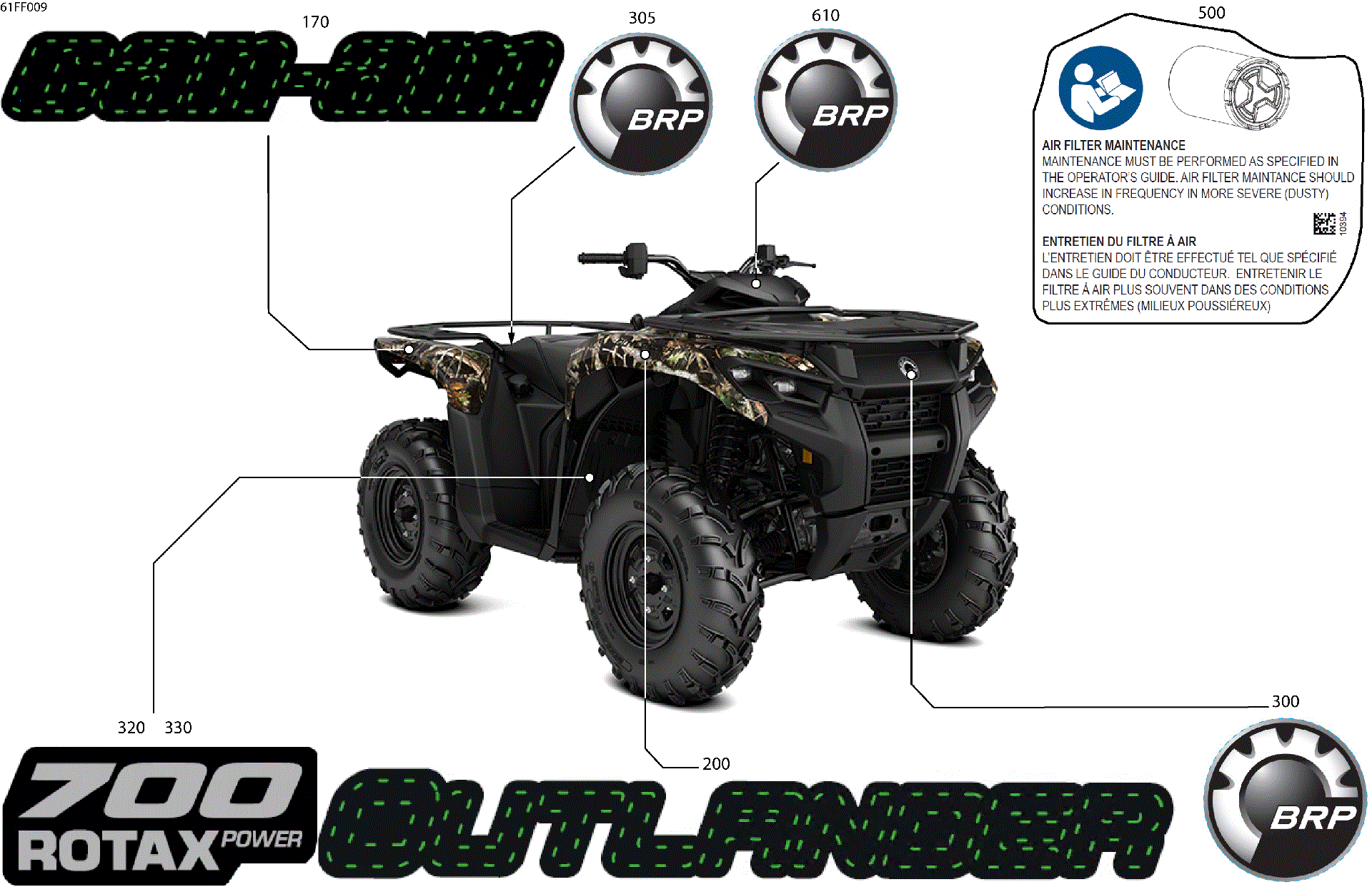 An Image of a Genuine Can-Am Parts Schematic Diagram showing the schematic - BODY - FEATURE DECALS