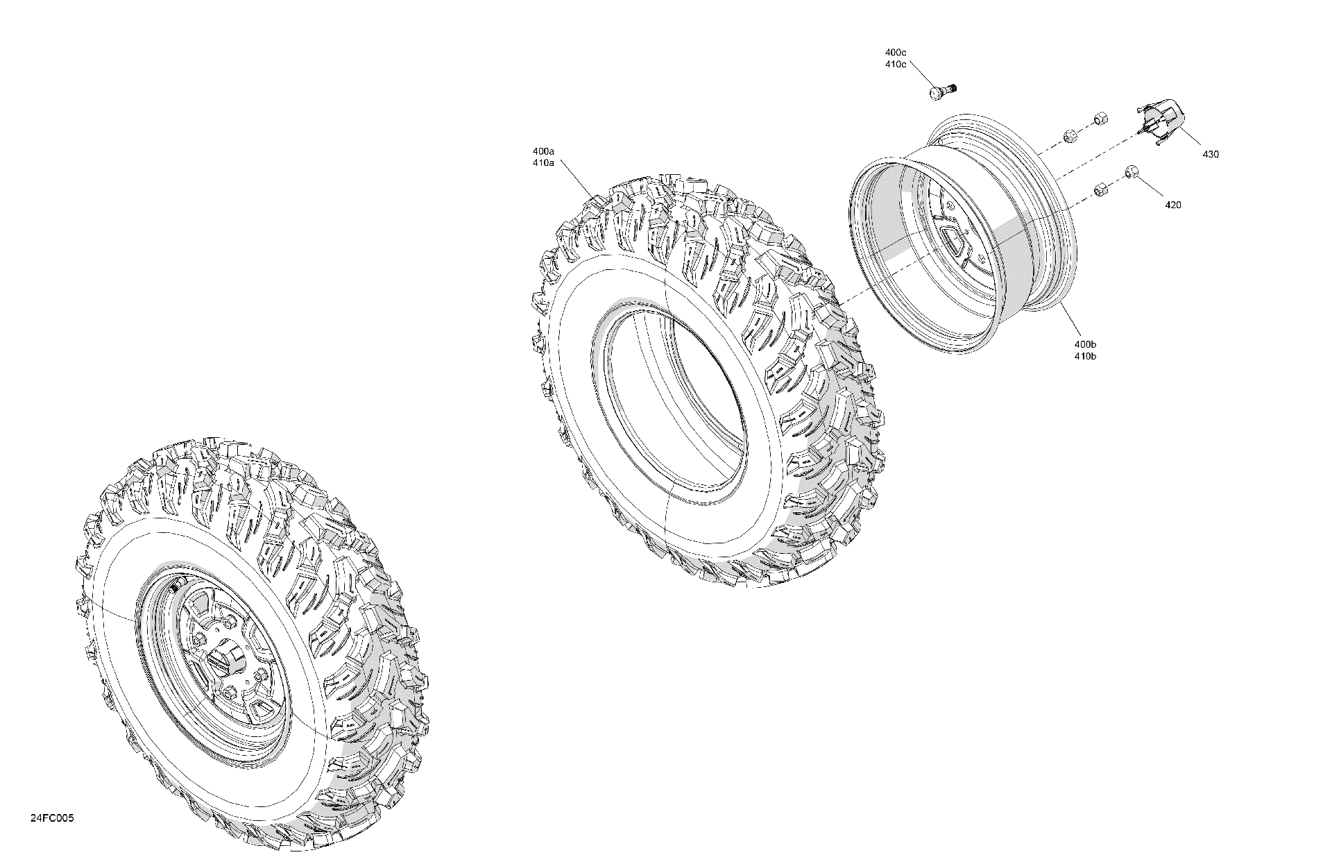 An Image of a Genuine Can-Am Parts Schematic Diagram showing the schematic - DRIVE - FRONT WHEELS