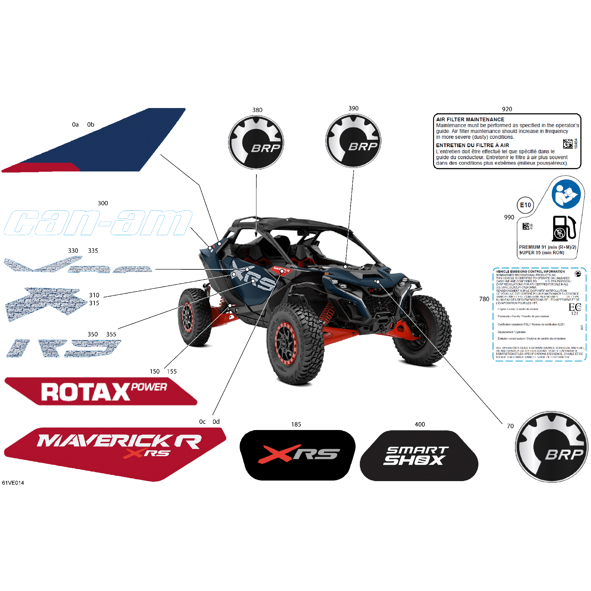 An Image of a Genuine Can-Am Parts Schematic Diagram showing the schematic - BODY - DECALS