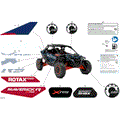 BODY - DECALS - 2025 CAN AM MAVERICK R X RS - DUSTY NAVY - 77" WIDTH - (2)