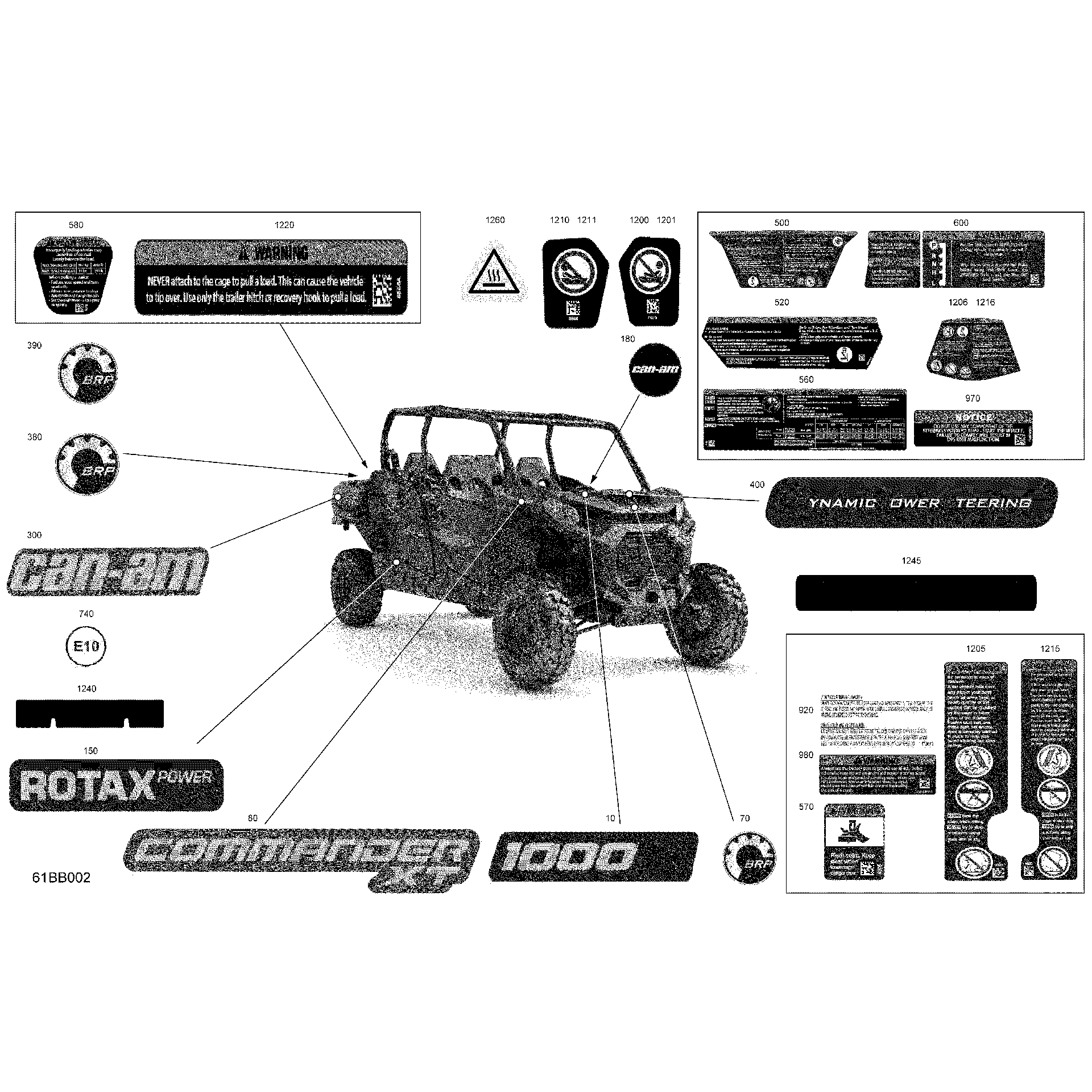 An Image of a Genuine Can-Am Parts Schematic Diagram showing the schematic - BODY - DECALS