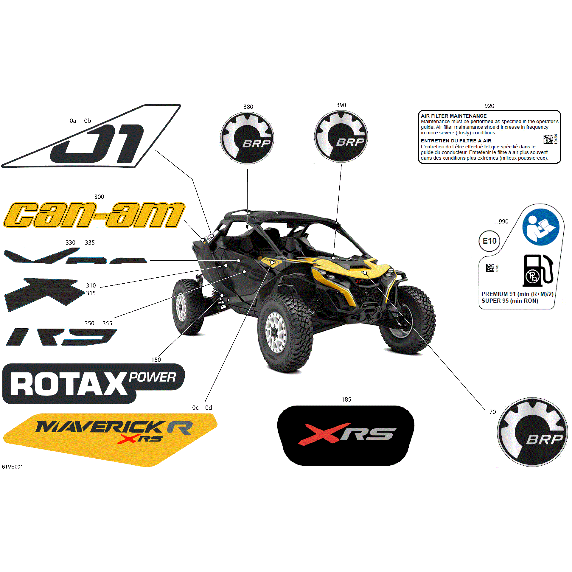 An Image of a Genuine Can-Am Parts Schematic Diagram showing the schematic - BODY - DECALS