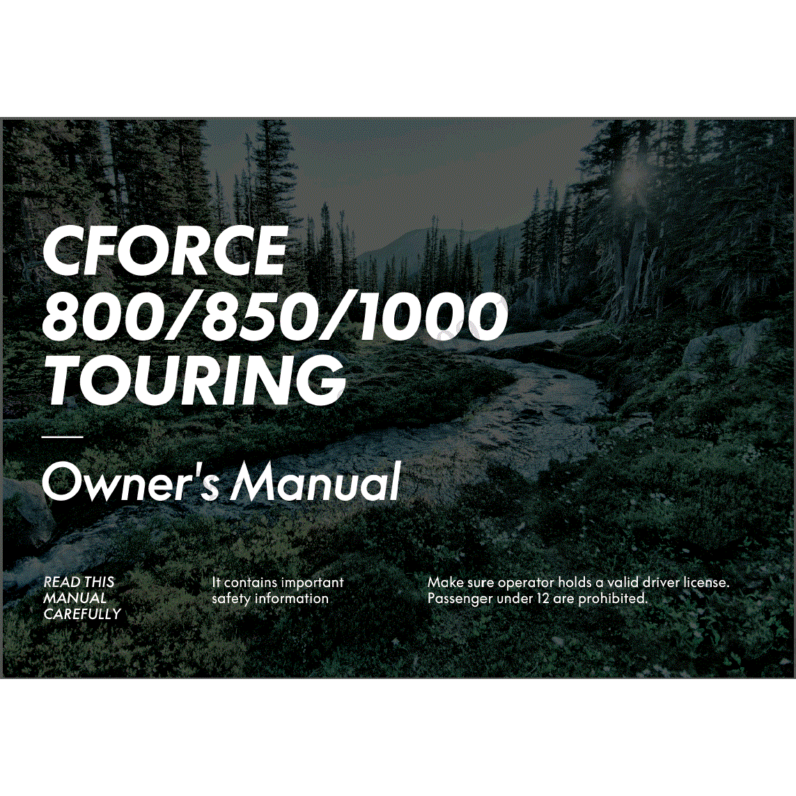 An Image of a genuine CFMOTO Parts Schematic Diagram showing the group - OWNERS MANUAL - 2024 CFMOTO CFORCE 800 TOURING