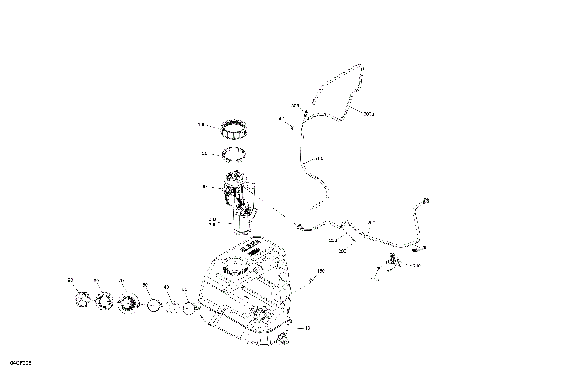 An Image of a Genuine Can-Am Parts Schematic Diagram showing the schematic - ENGINE - FUEL
