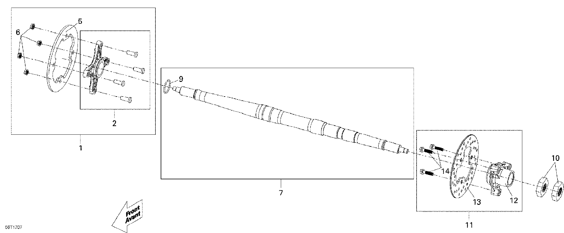 An Image of a Genuine Can-Am Parts Schematic Diagram showing the schematic - DRIVE SHAFT
