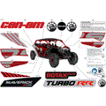BODY - DECALS - 2024 CAN AM MAVERICK MAX TURBO RR X DS 64 INCH - FIERY RED METALLIC - 64" WIDTH
