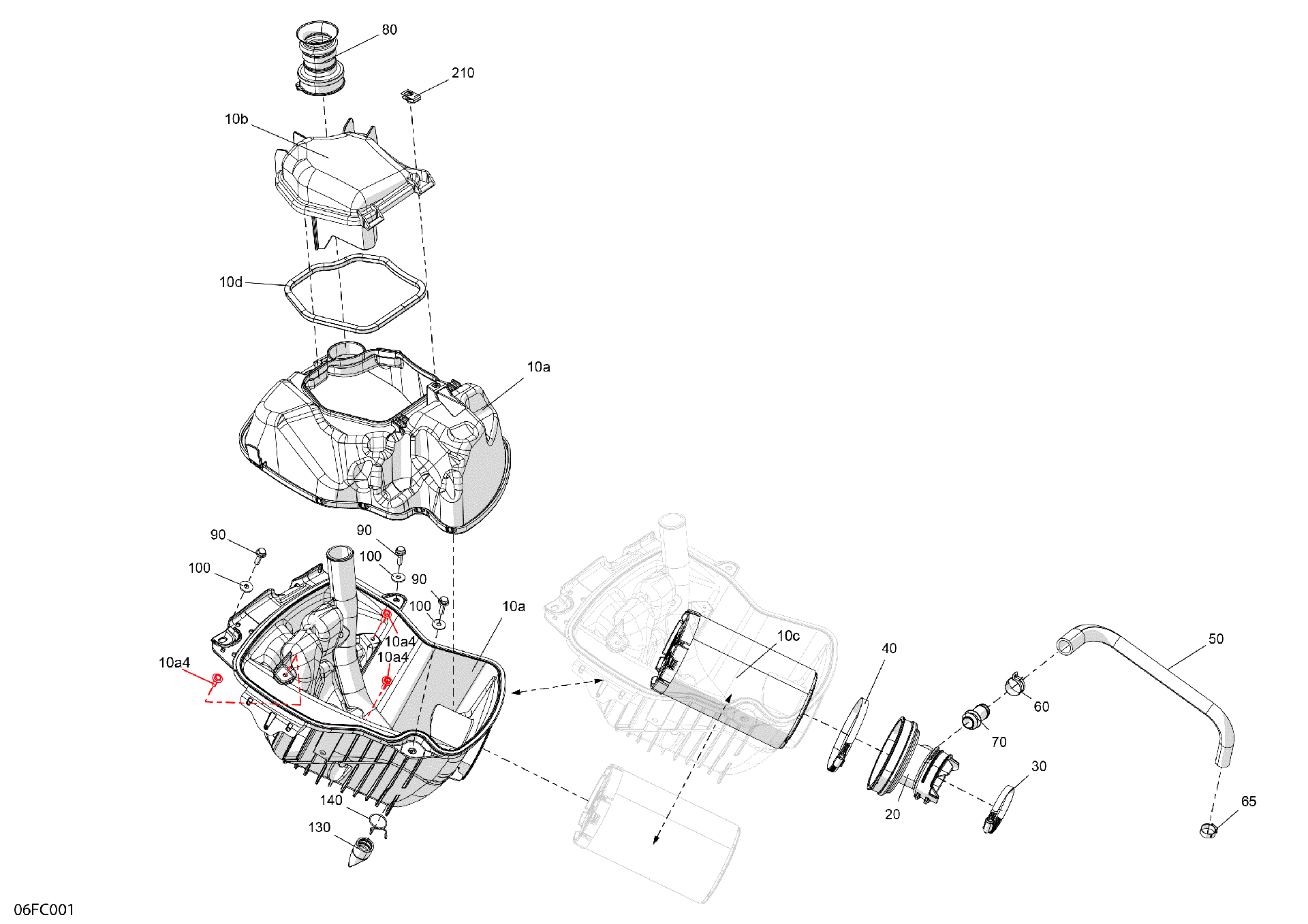An Image of a Genuine Can-Am Parts Schematic Diagram showing the schematic - ENGINE - AIR INTAKE