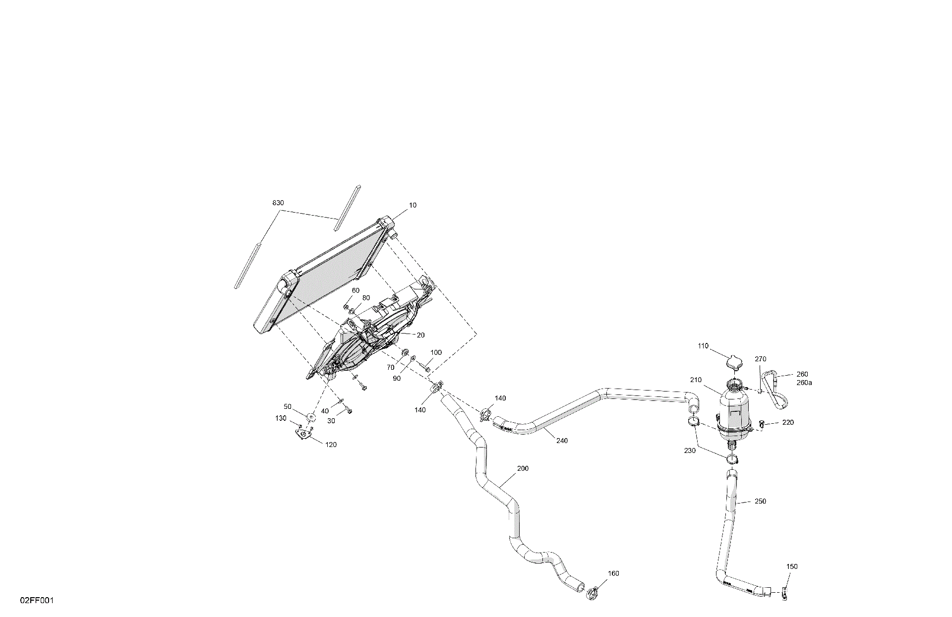 An Image of a Genuine Can-Am Parts Schematic Diagram showing the schematic - ENGINE - COOLING