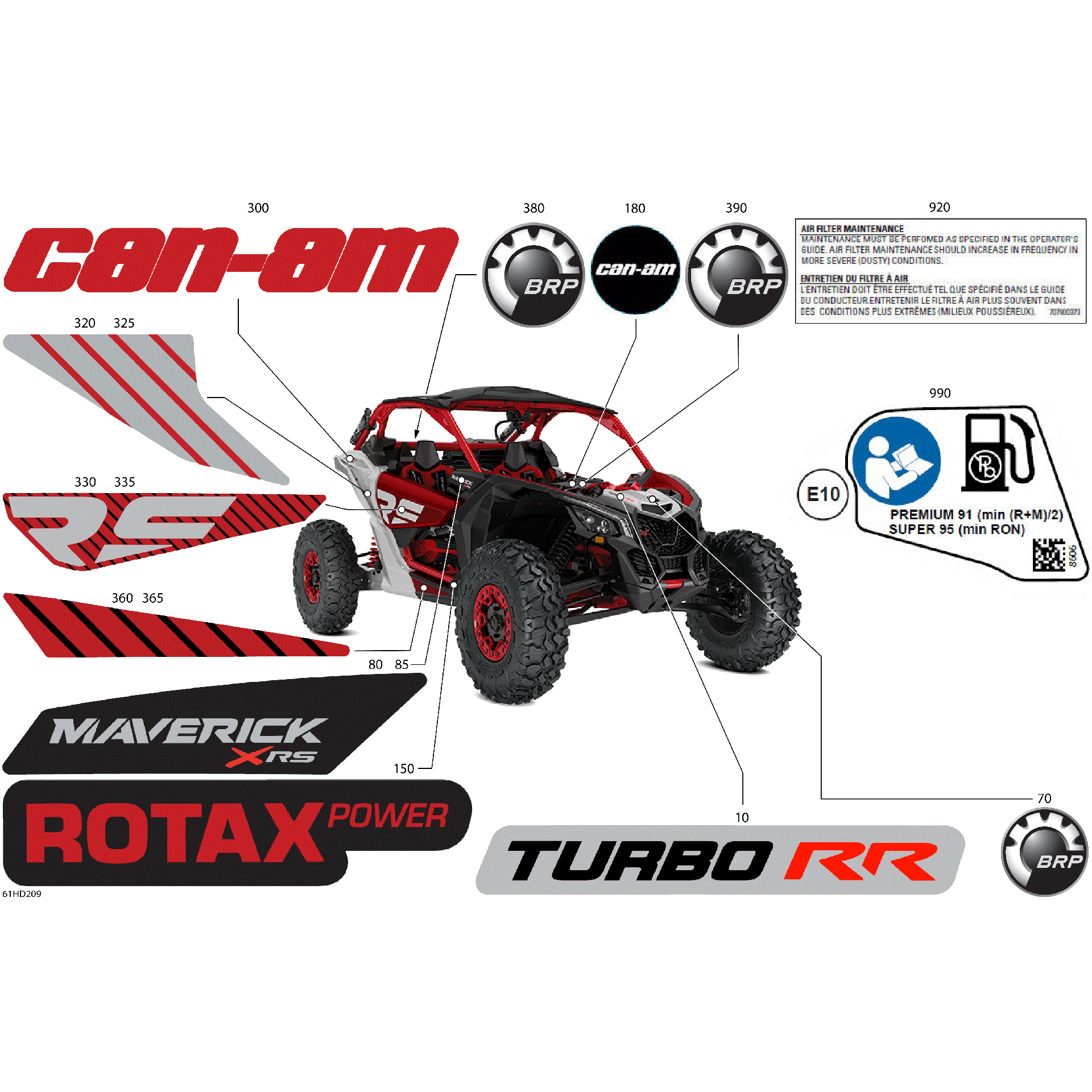 An Image of a Genuine Can-Am Parts Schematic Diagram showing the schematic - BODY - DECALS