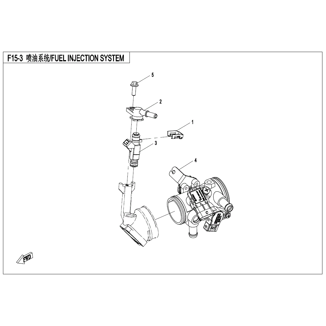 An Image of a Genuine CFMOTO Parts Schematic Diagram showing the schematic - FUEL INJECTION SYSTEM - 2022 CFMOTO ZFORCE 500