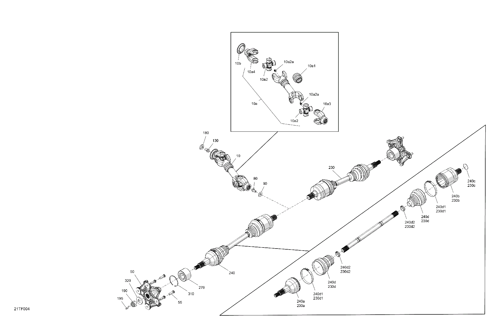 An Image of a Genuine Can-Am Parts Schematic Diagram showing the schematic - DRIVE - REAR - COMMON PARTS