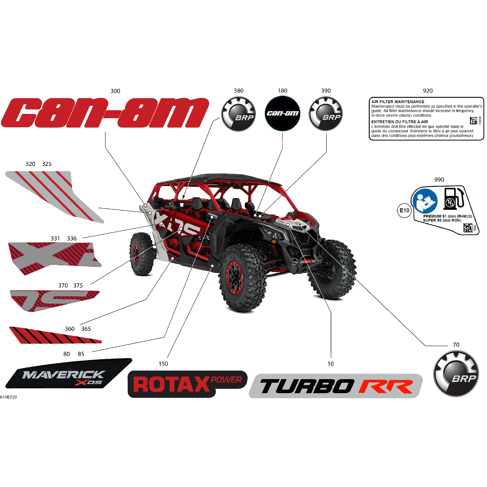 An Image of a Genuine Can-Am Parts Schematic Diagram showing the schematic - BODY - DECALS