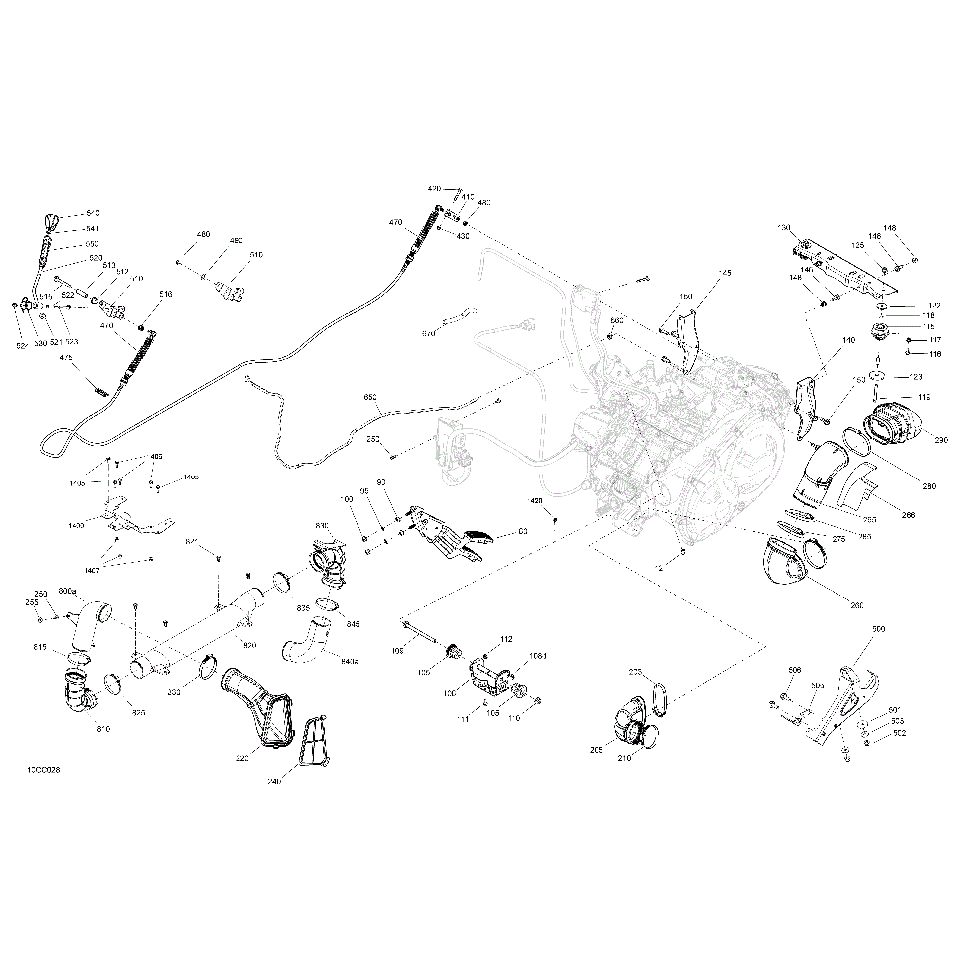 An Image of a Genuine Can-Am Parts Schematic Diagram showing the schematic - ENGINE - SYSTEM