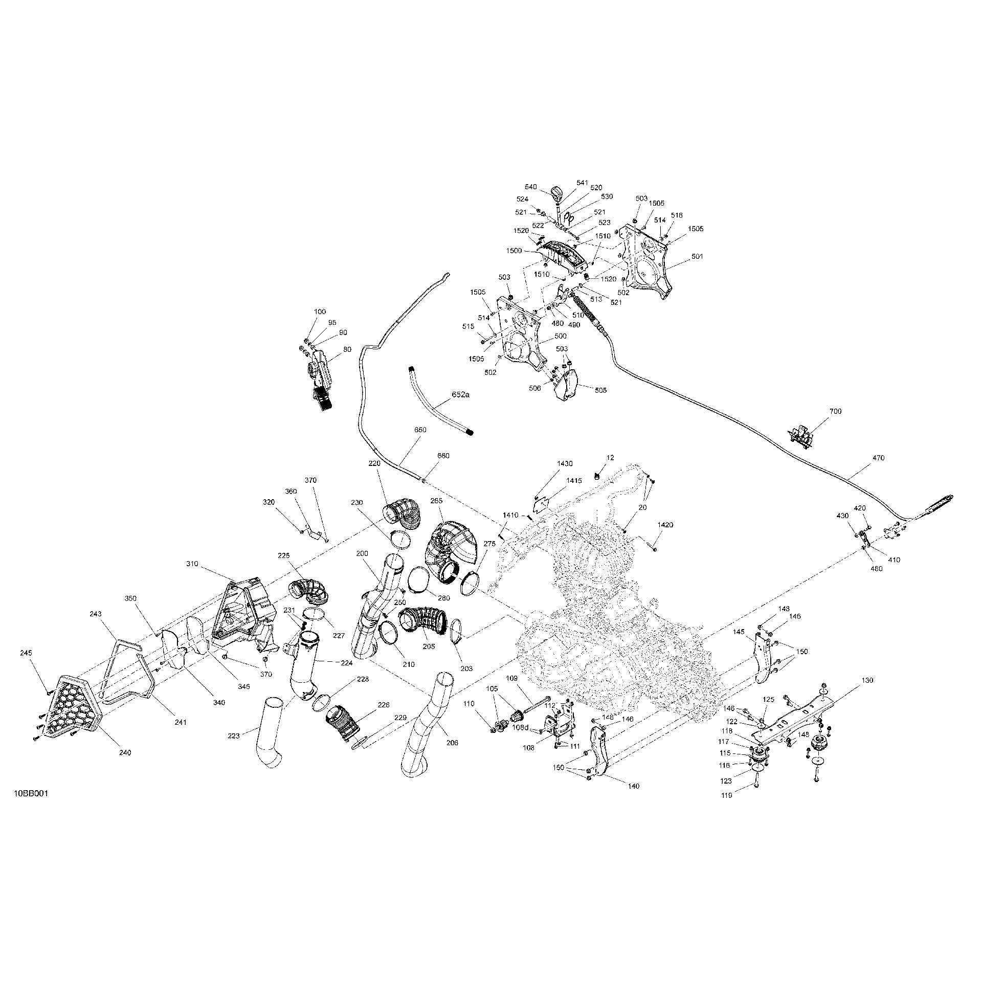 An Image of a Genuine Can-Am Parts Schematic Diagram showing the schematic - ENGINE - SYSTEM