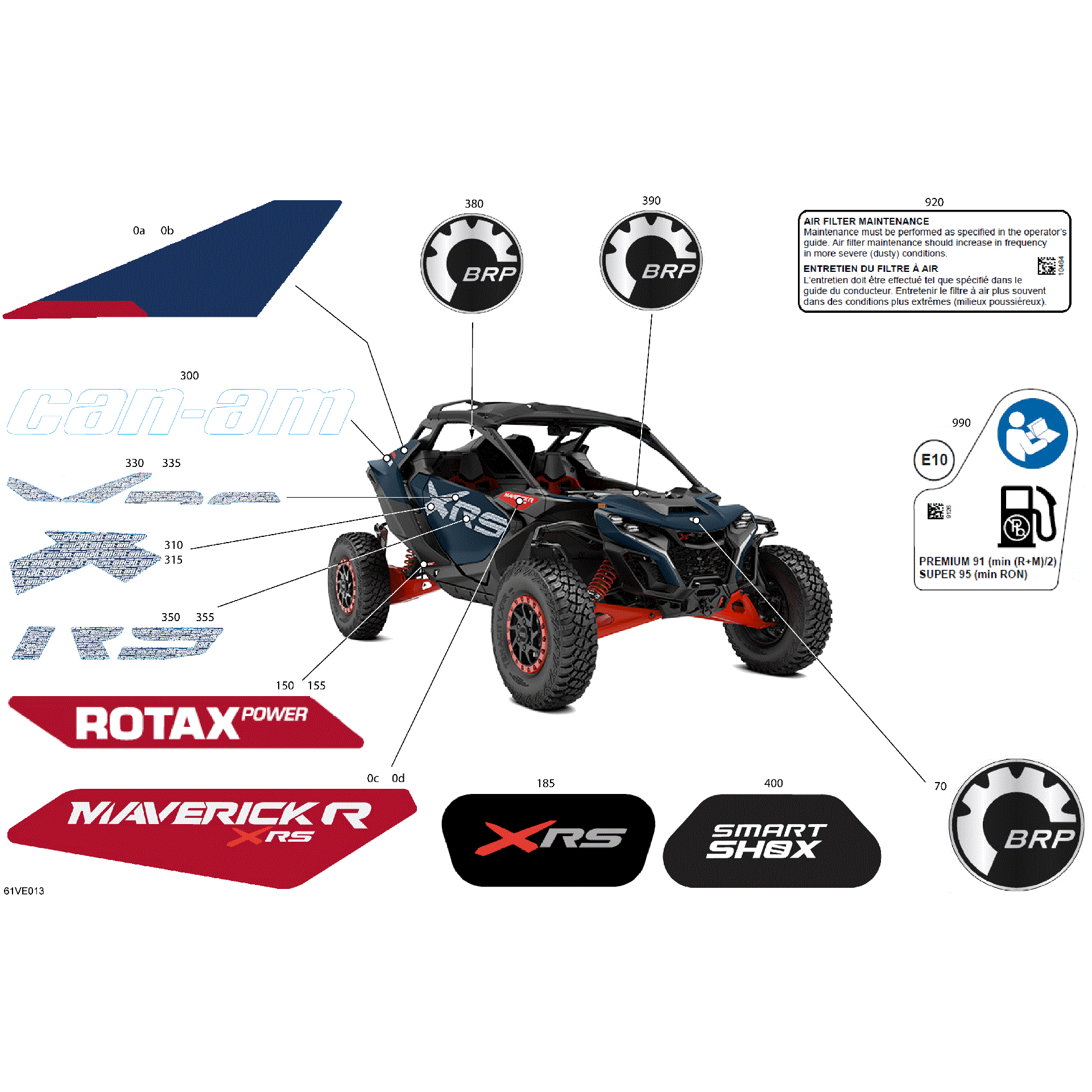 An Image of a Genuine Can-Am Parts Schematic Diagram showing the schematic - BODY - DECALS