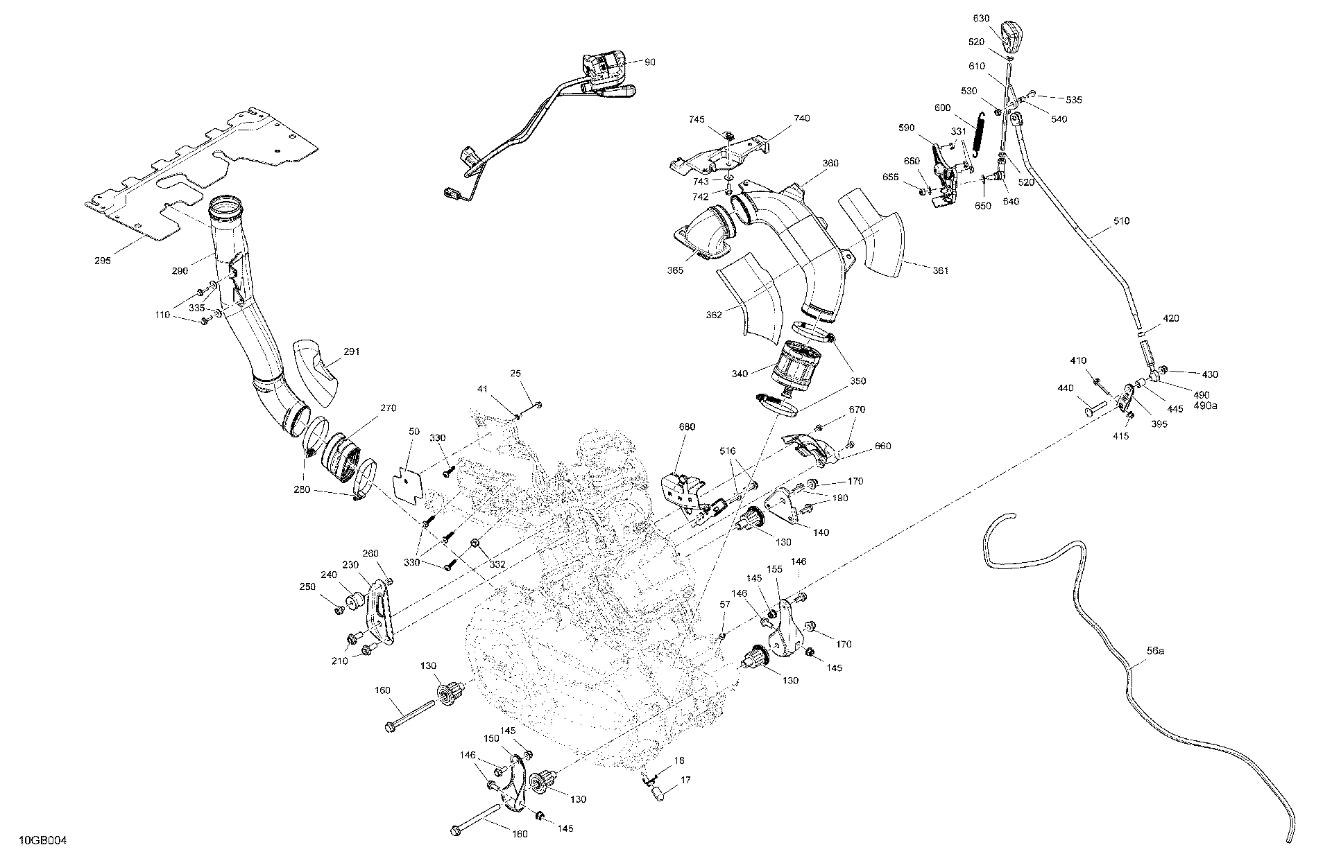 An Image of a Genuine Can-Am Parts Schematic Diagram showing the schematic - ENGINE - SYSTEM