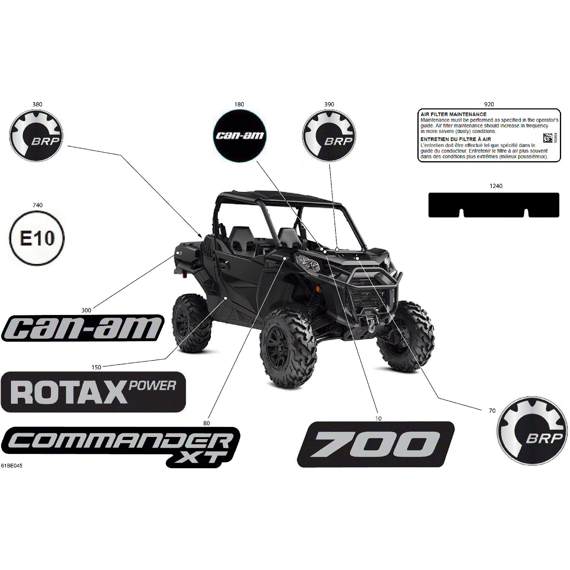 An Image of a Genuine Can-Am Parts Schematic Diagram showing the schematic - BODY - DECALS