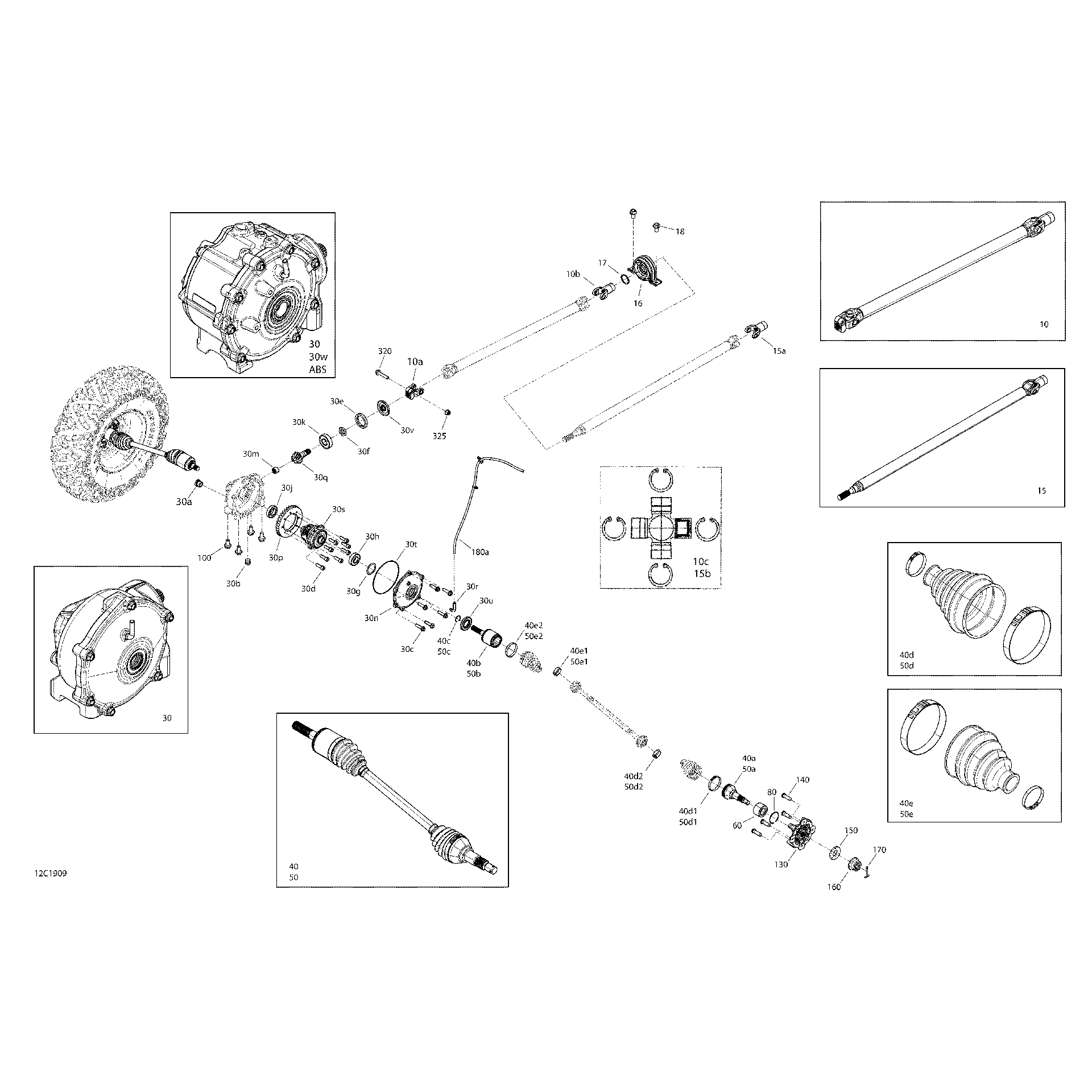 An Image of a Genuine Can-Am Parts Schematic Diagram showing the schematic - FRONT DRIVE