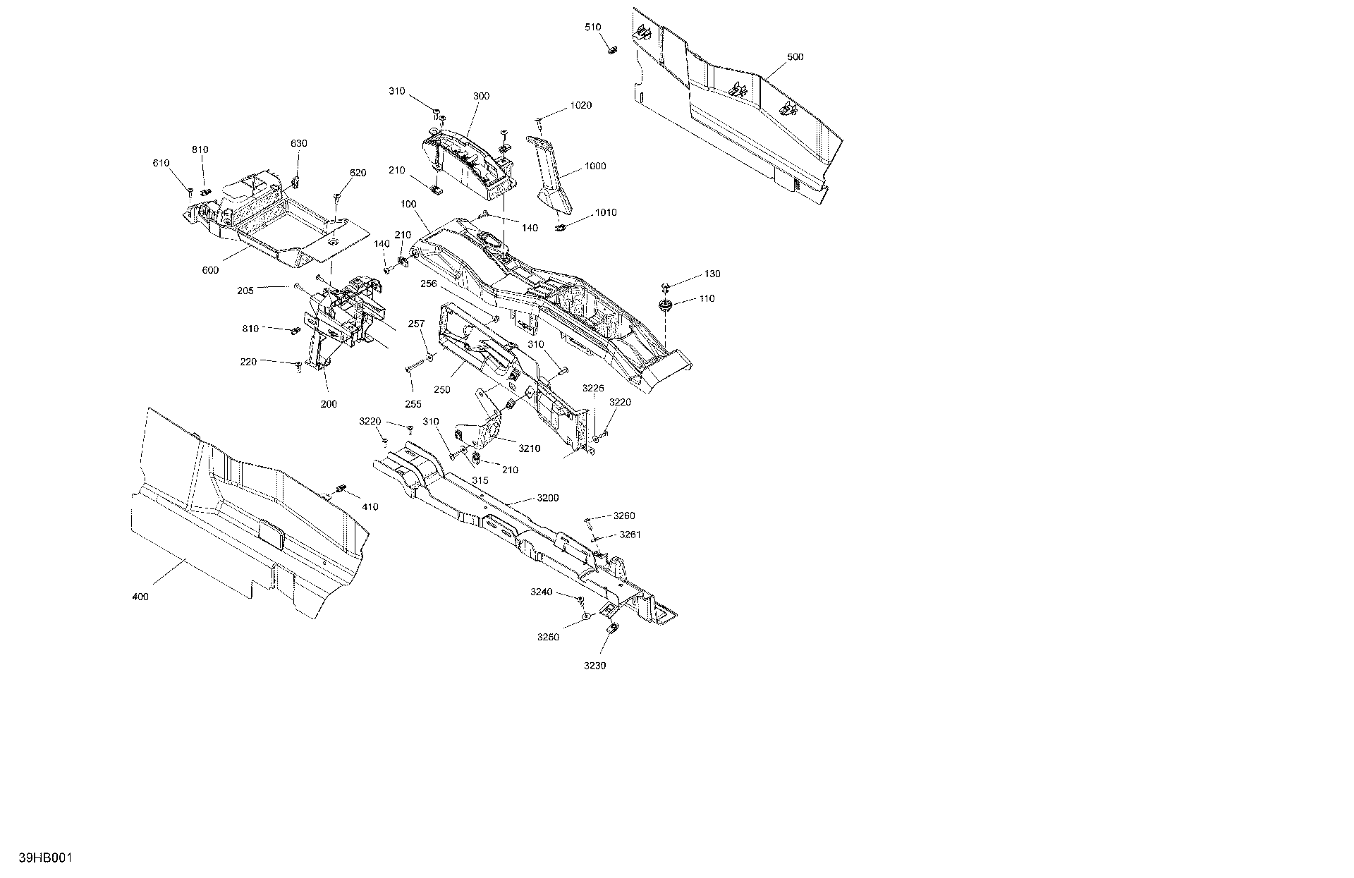 An Image of a Genuine Can-Am Parts Schematic Diagram showing the schematic - CAB INTERIOR - CENTER CONSOLE
