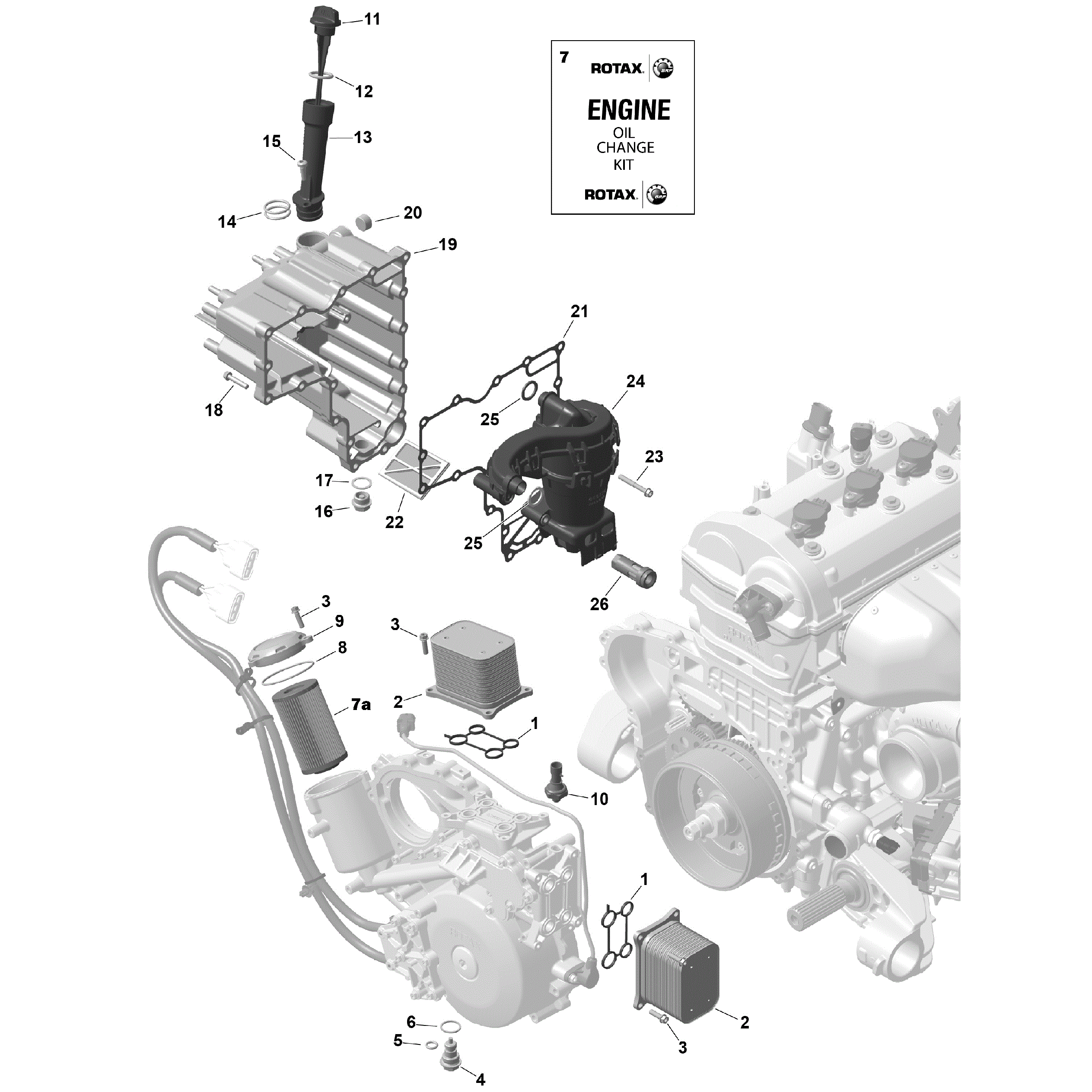 An Image of a Genuine Can-Am Parts Schematic Diagram showing the schematic - ROTAX - ENGINE LUBRICATION