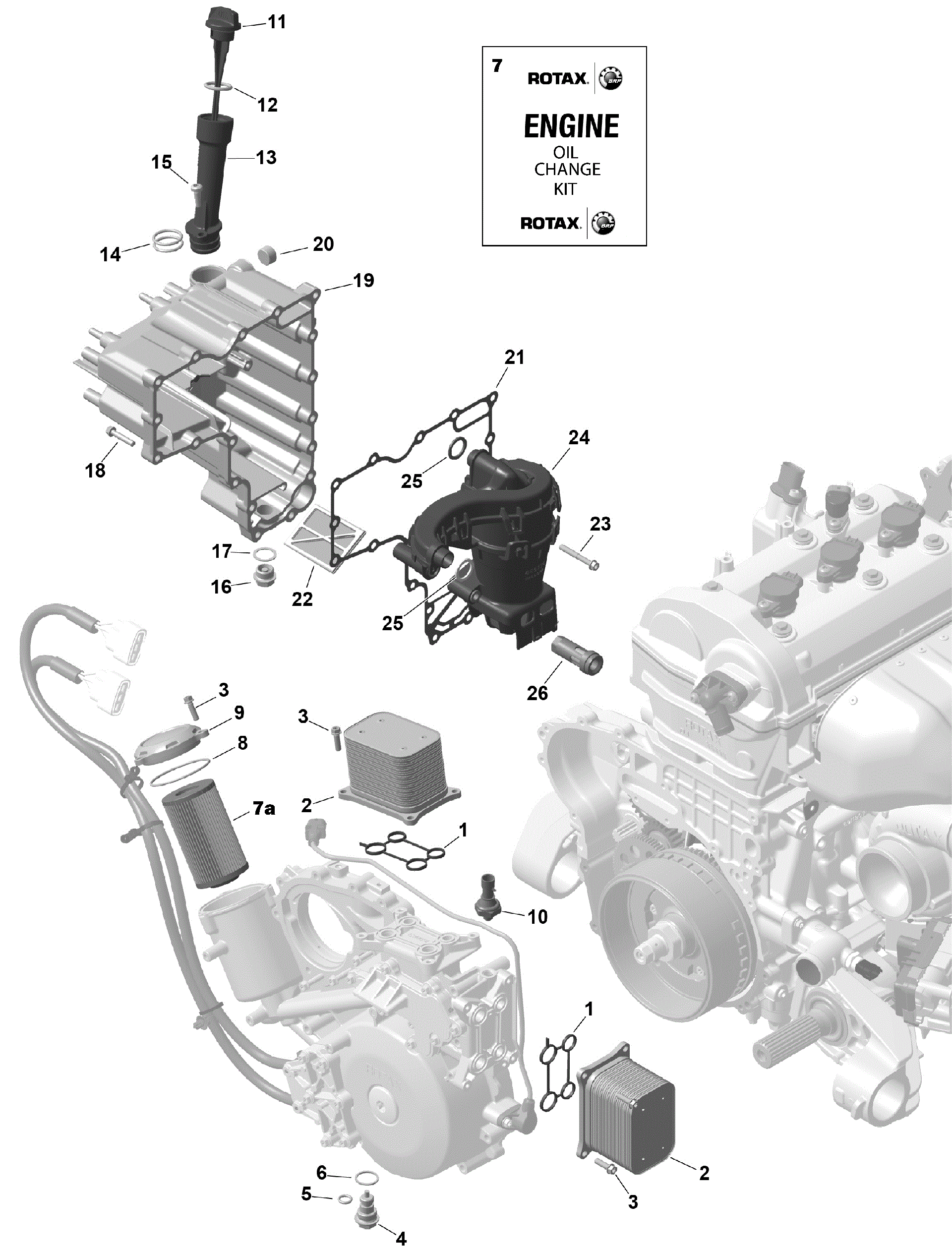 An Image of a Genuine Can-Am Parts Schematic Diagram showing the schematic - ROTAX - ENGINE LUBRICATION