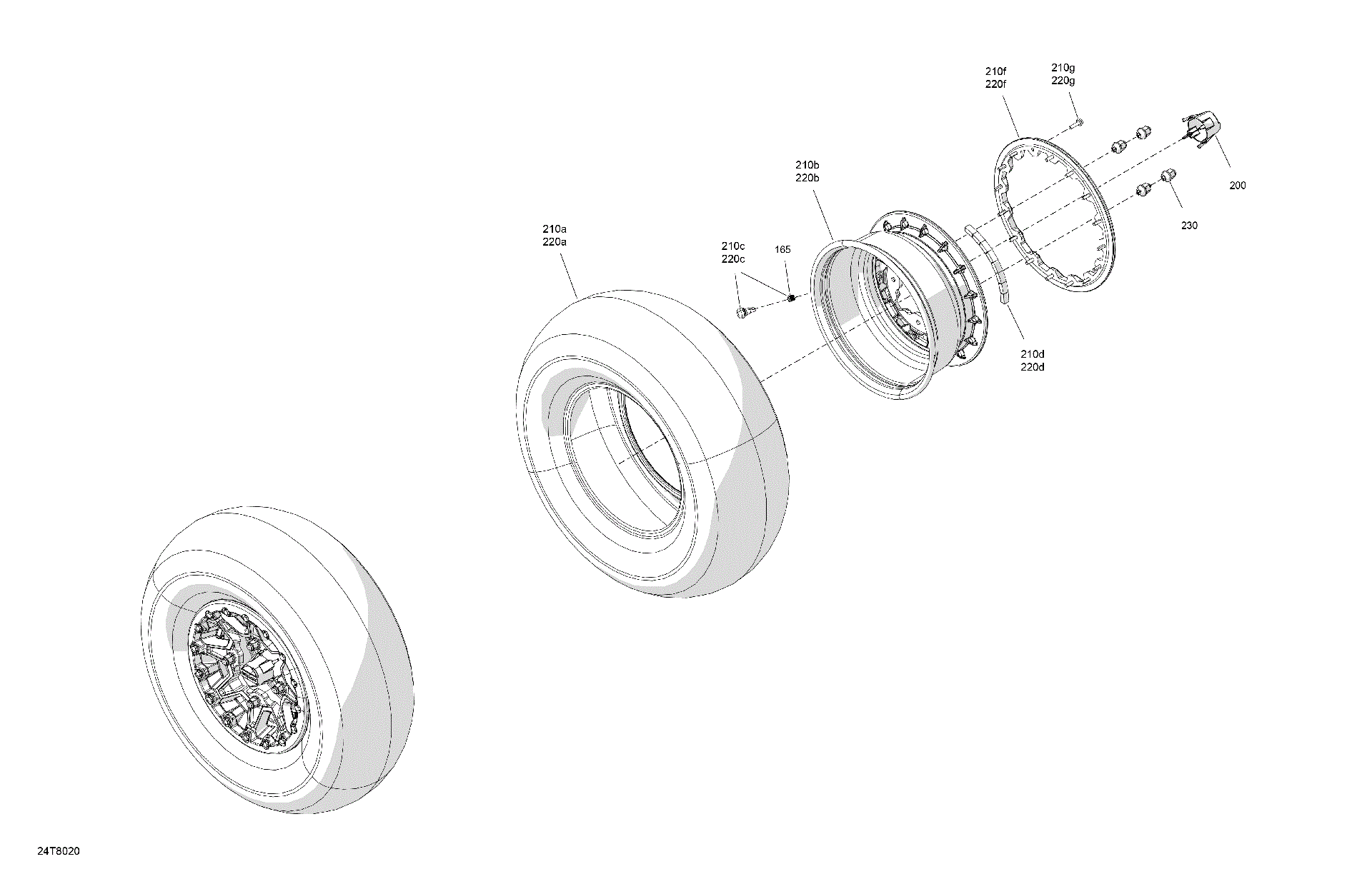 An Image of a Genuine Can-Am Parts Schematic Diagram showing the schematic - DRIVE - FRONT WHEELS