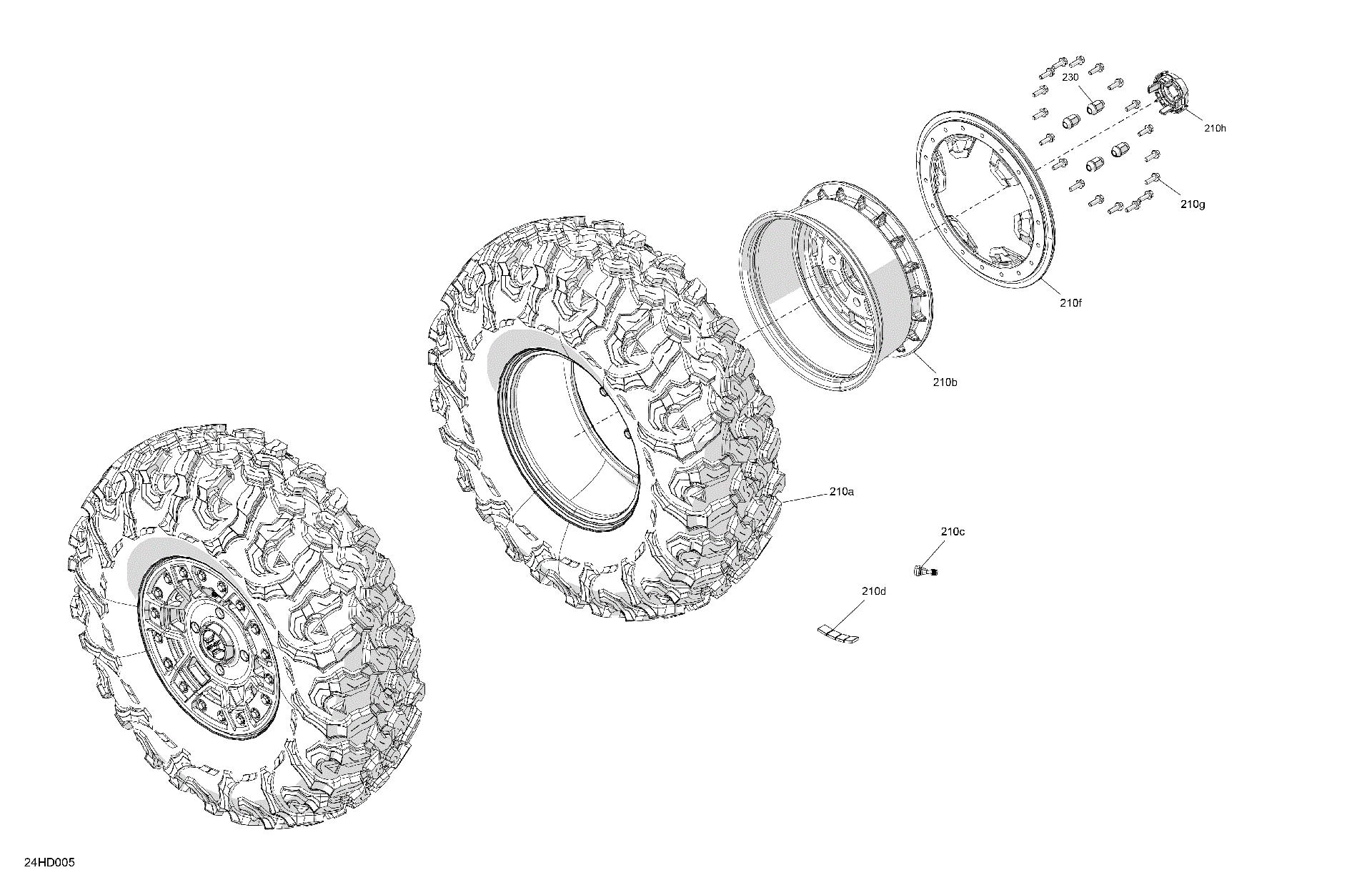 An Image of a Genuine Can-Am Parts Schematic Diagram showing the schematic - DRIVE - FRONT WHEELS