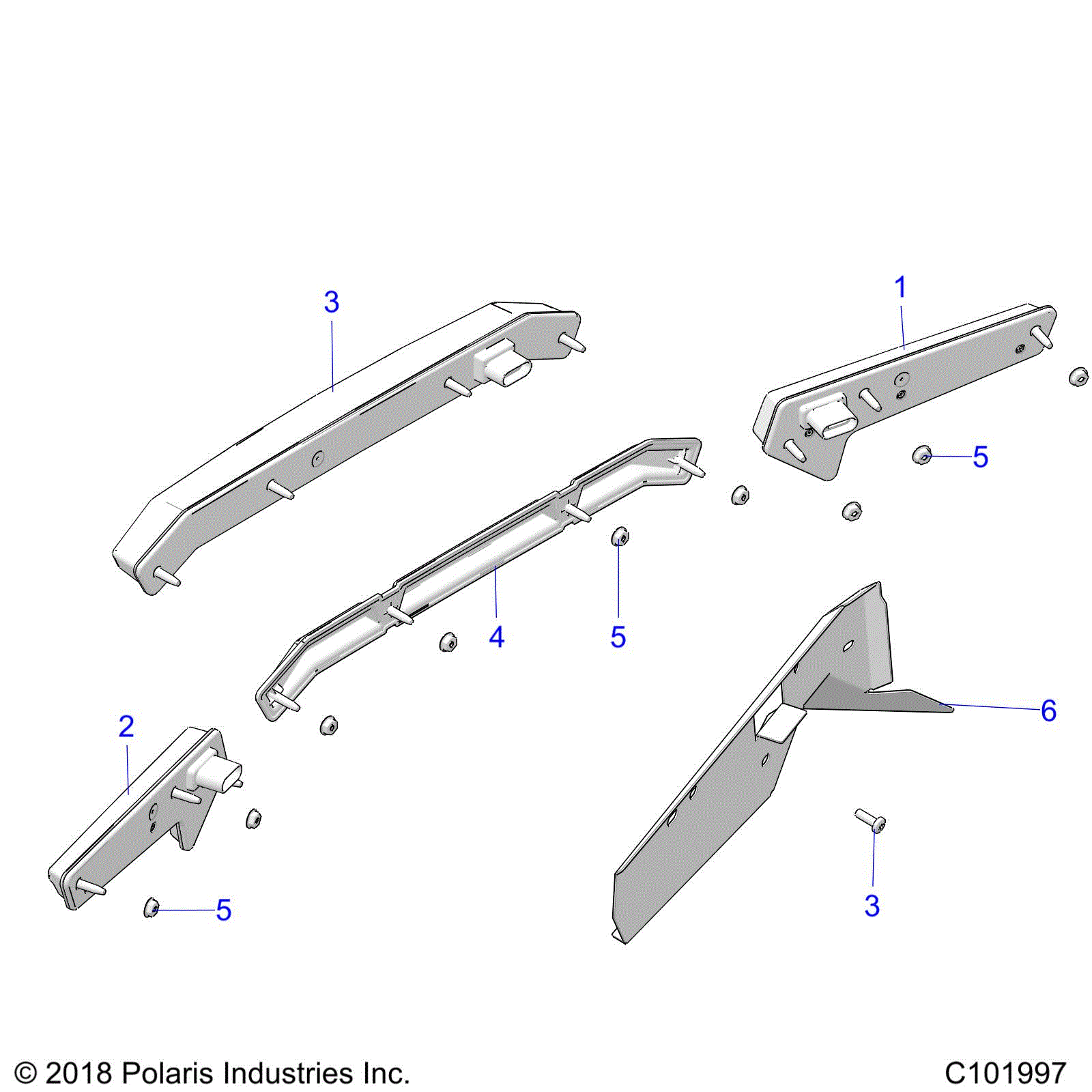 An Image of a Genuine Polaris Parts Schematic Diagram showing the schematic - ELECTRICAL: TAILLIGHTS - 2020 POLARIS SPORTSMAN 850 48" TRAIL