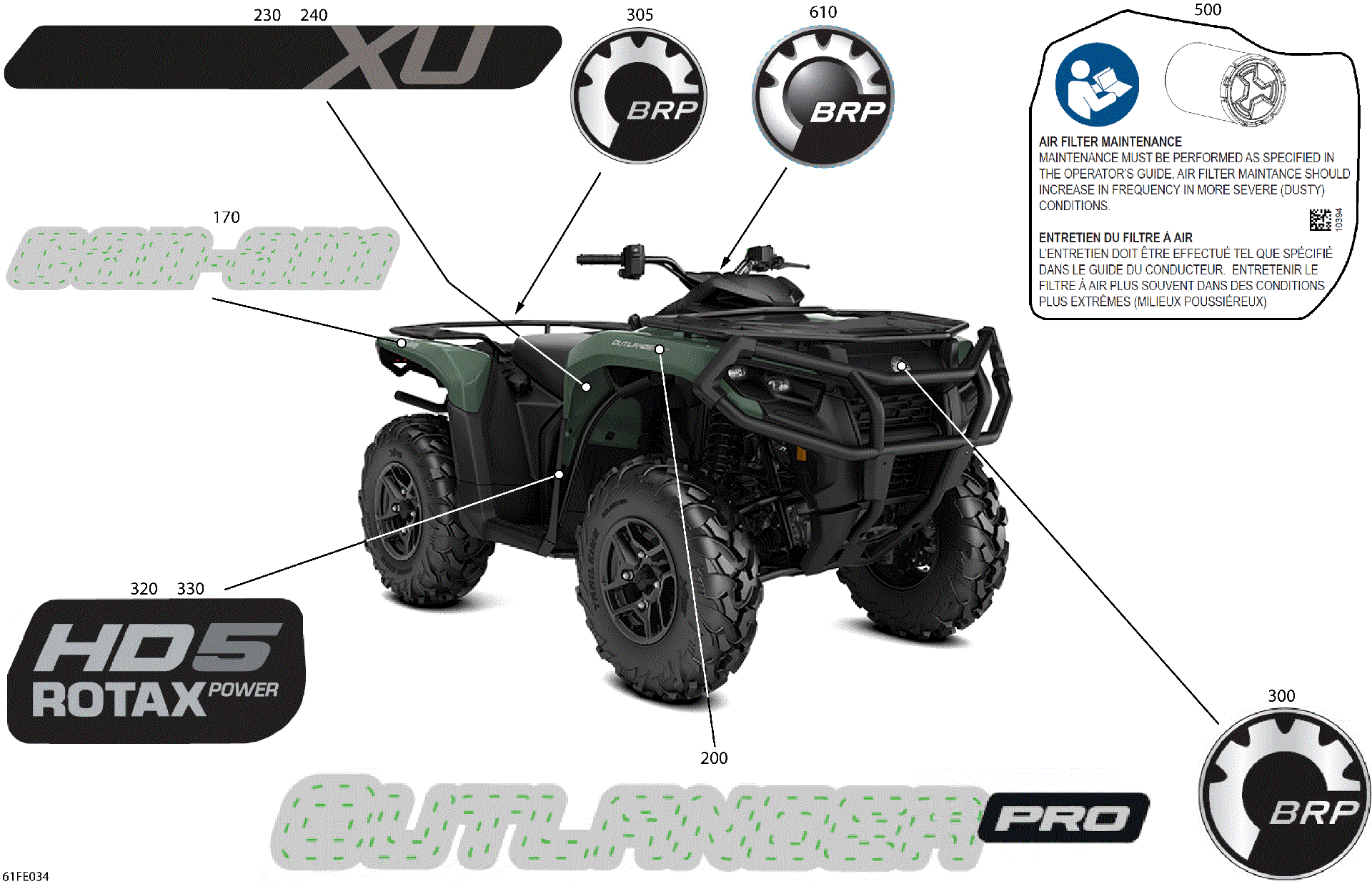 An Image of a Genuine Can-Am Parts Schematic Diagram showing the schematic - BODY - FEATURE DECALS