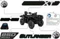 BODY - FEATURE DECALS - 2026 CAN AM OUTLANDER MAX 850 4X4 XT - CALI - COMPASS GREEN