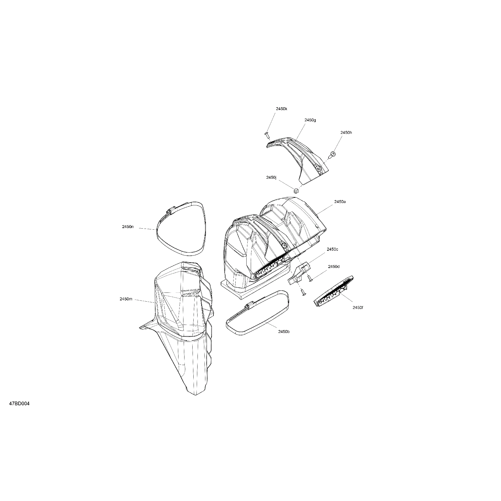 An Image of a Genuine Can-Am Parts Schematic Diagram showing the schematic - BODY - SNORKEL