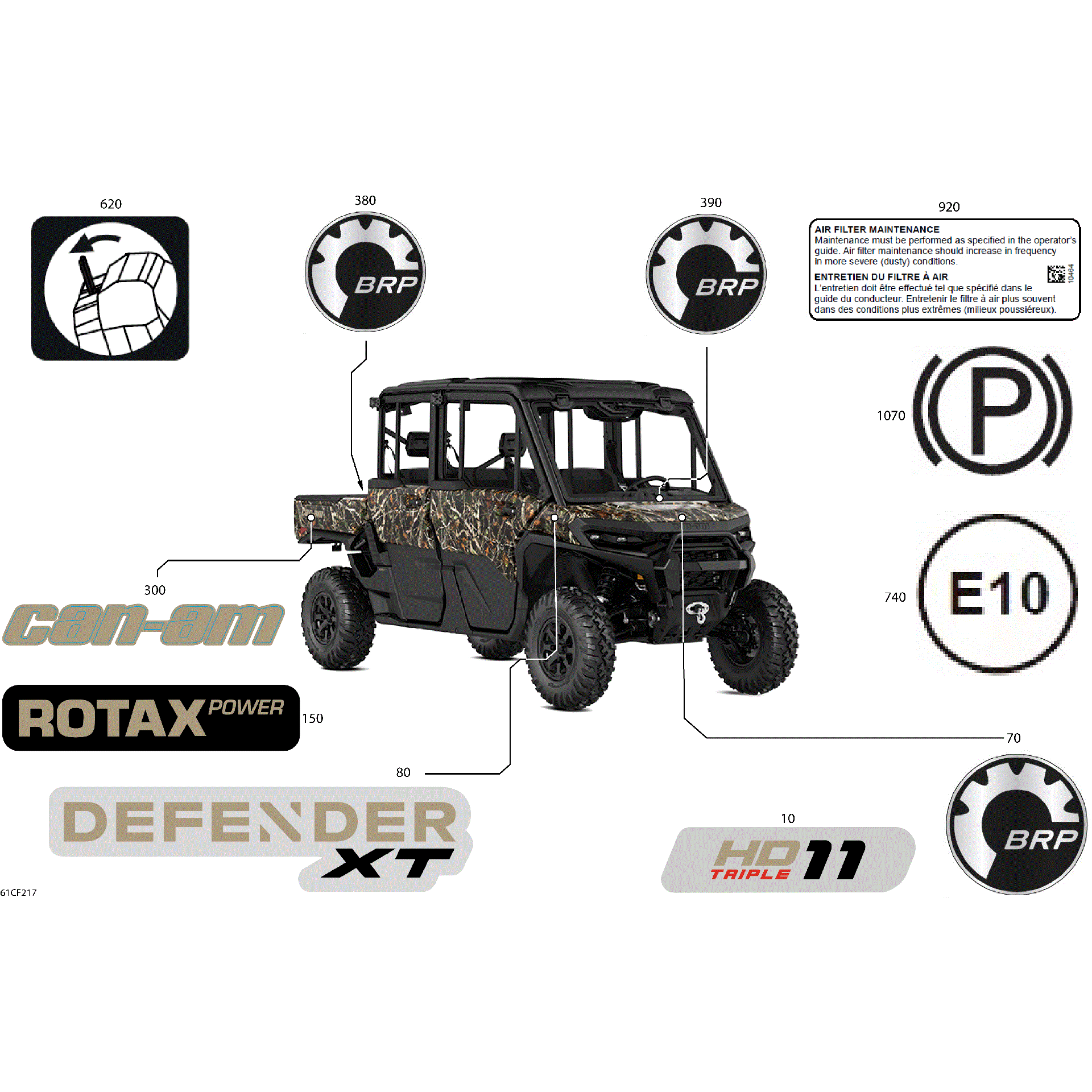 An Image of a Genuine Can-Am Parts Schematic Diagram showing the schematic - BODY - DECALS