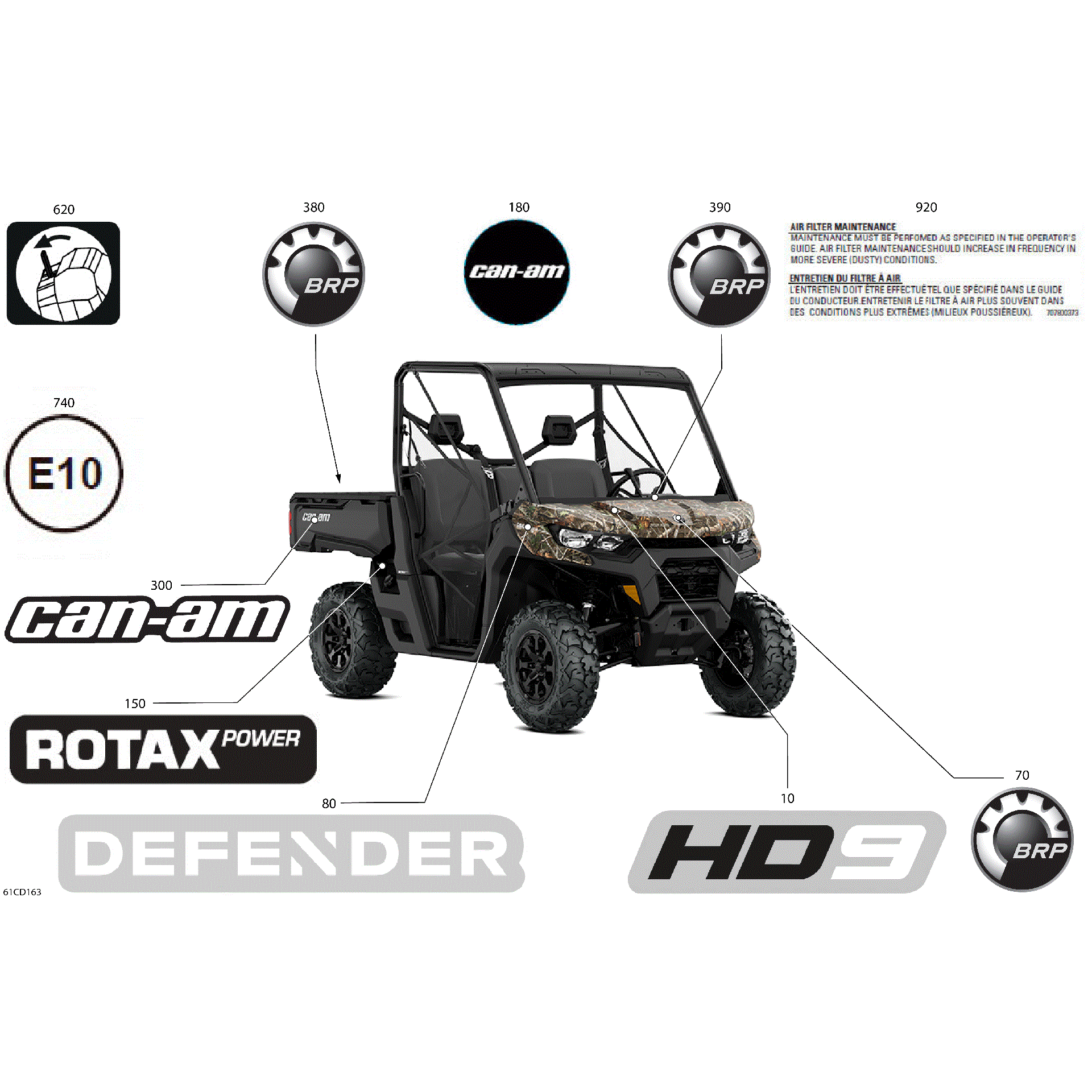An Image of a Genuine Can-Am Parts Schematic Diagram showing the schematic - BODY - DECALS