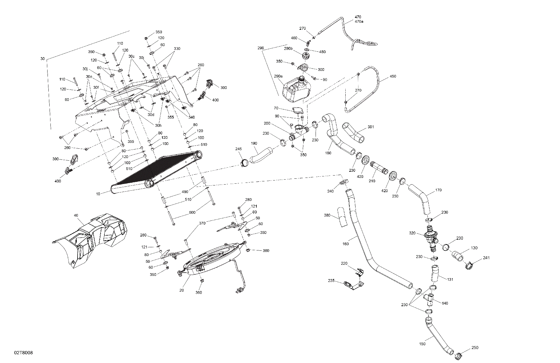 An Image of a Genuine Can-Am Parts Schematic Diagram showing the schematic - ENGINE - COOLING