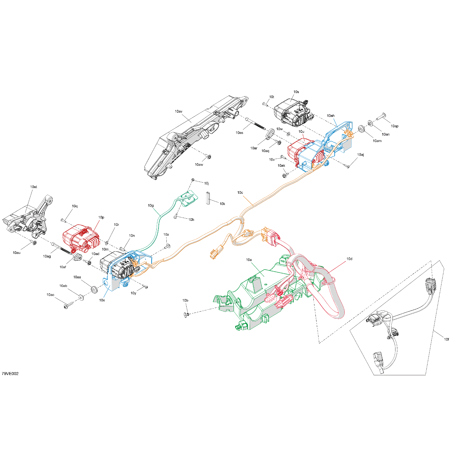 An Image of a Genuine Can-Am Parts Schematic Diagram showing the schematic - ELECTRIC - FRONT SECTION