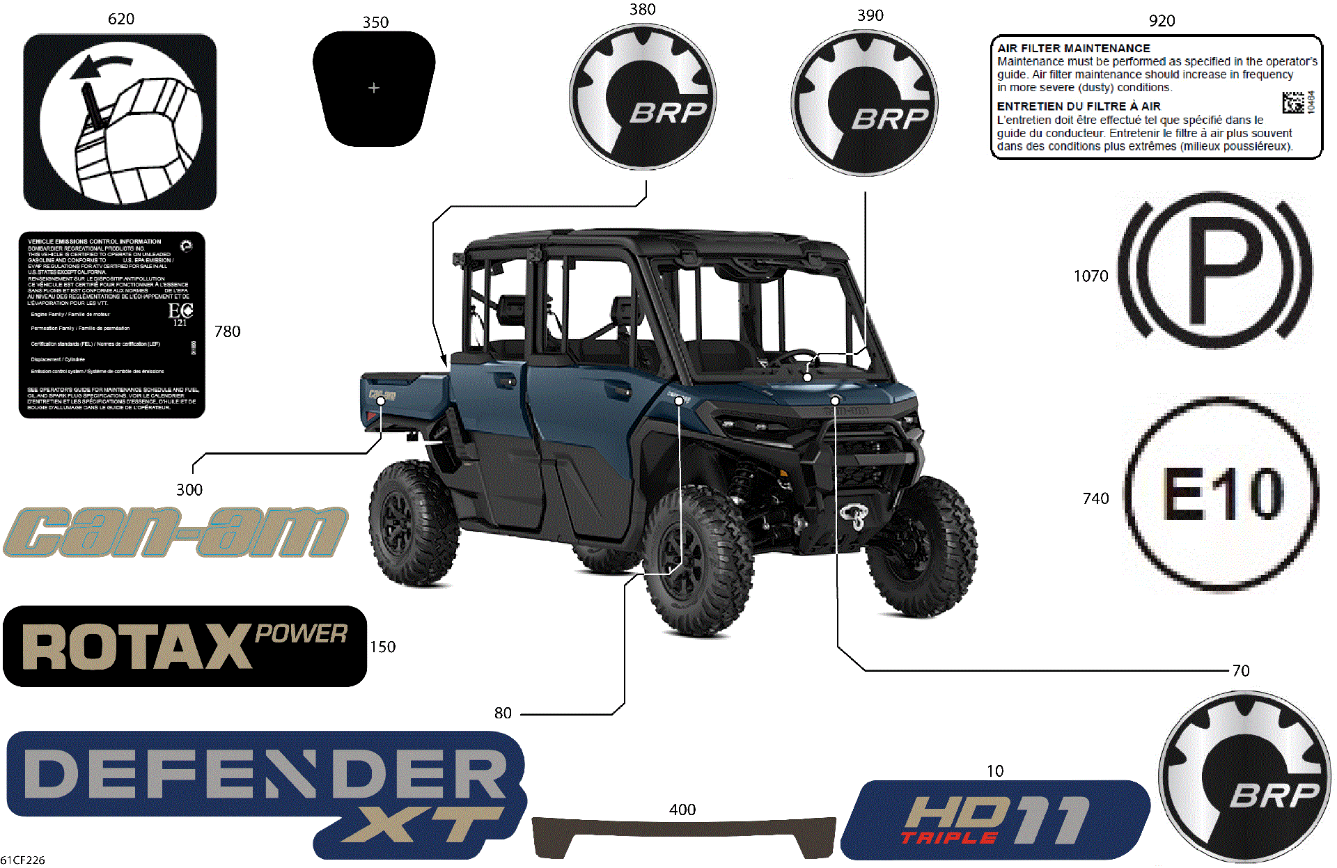 An Image of a Genuine Can-Am Parts Schematic Diagram showing the schematic - BODY - DECALS