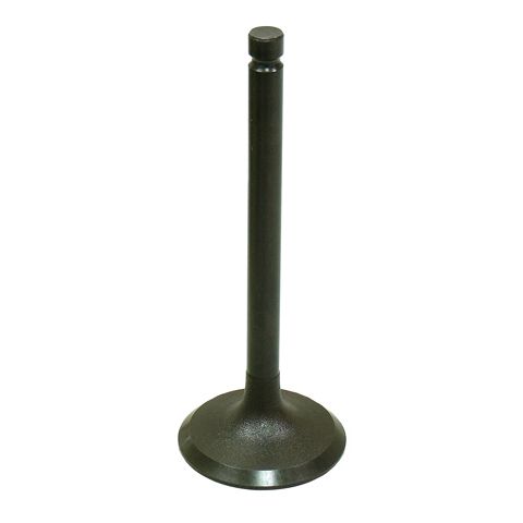 A single Yamaha Grizzly 4WD Exhaust Valve by Bronco, made of metal with a flat, round base and a cylindrical stem, isolated on a white background. Find quality parts like this at Witchdoctors.com.