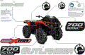 BODY - FEATURE DECALS - 2025 CAN AM OUTLANDER 700 4X4 X MR - LEGION RED